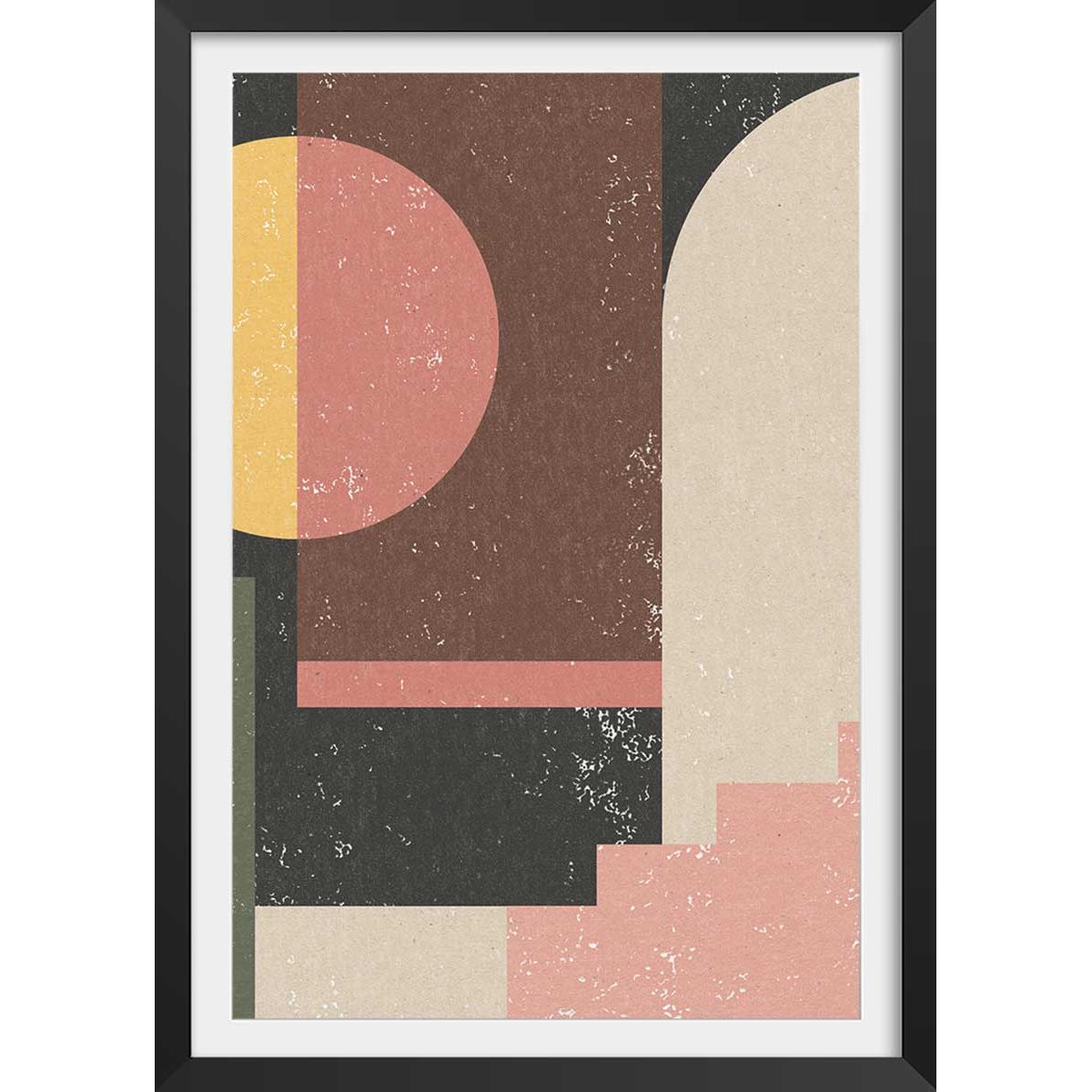 Poster minimal vintage affiche + cadre en bois - noir, HEXOA