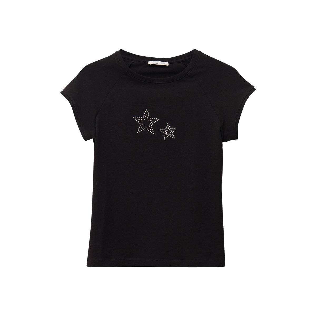 T-shirt ajusté court col rond noir, CACHE CACHE