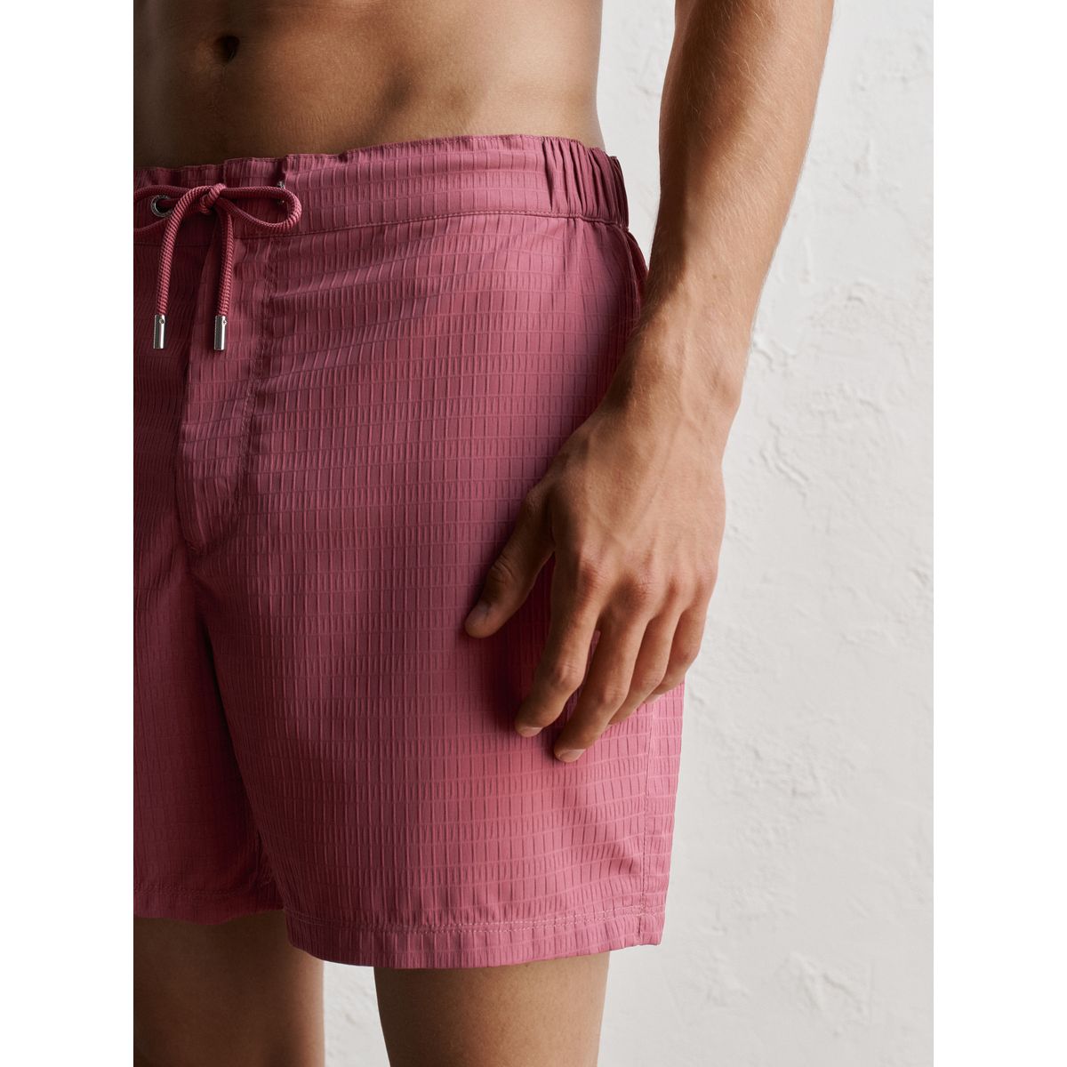 Short de bain 5 pouces doux à texture gaufrée signature rose mauve, NEXT