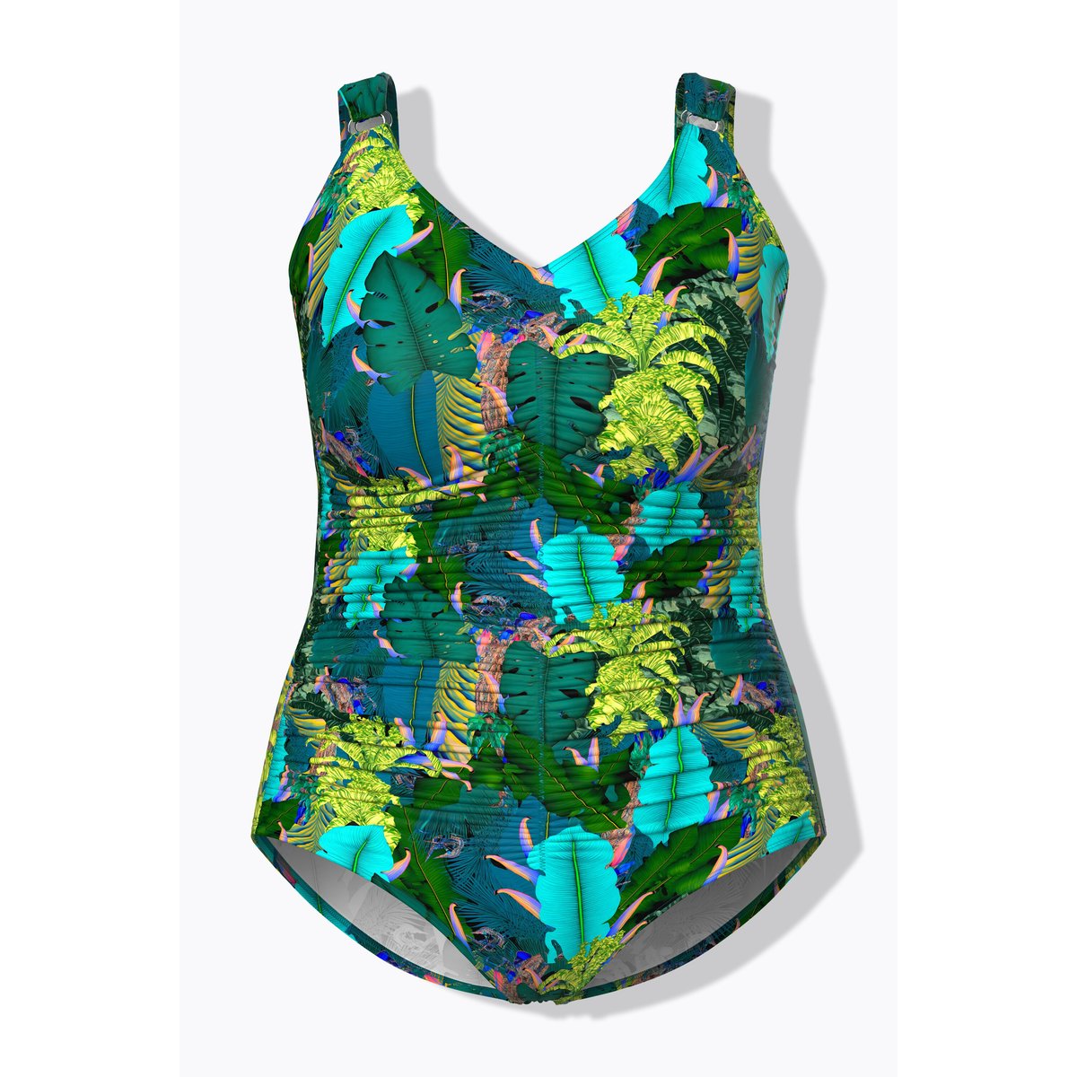Maillot de bain avec fronces et vert turquoise, ULLA POPKEN