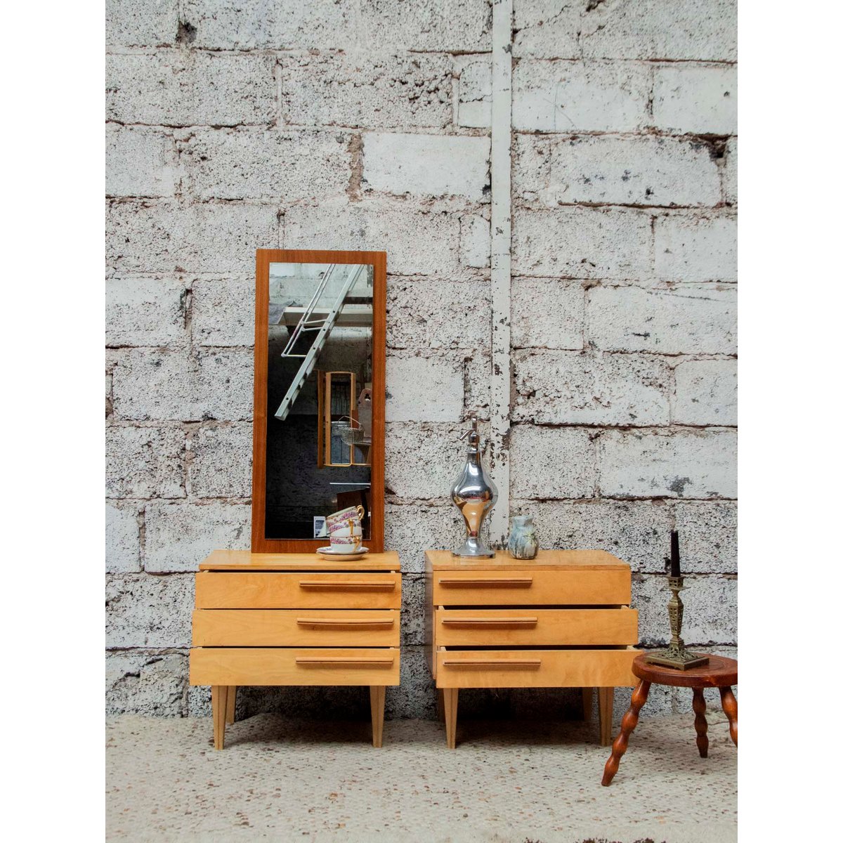 Miroir rétroviseur en bois Igor N°825 - Bon état bois, DEBONGOUT
