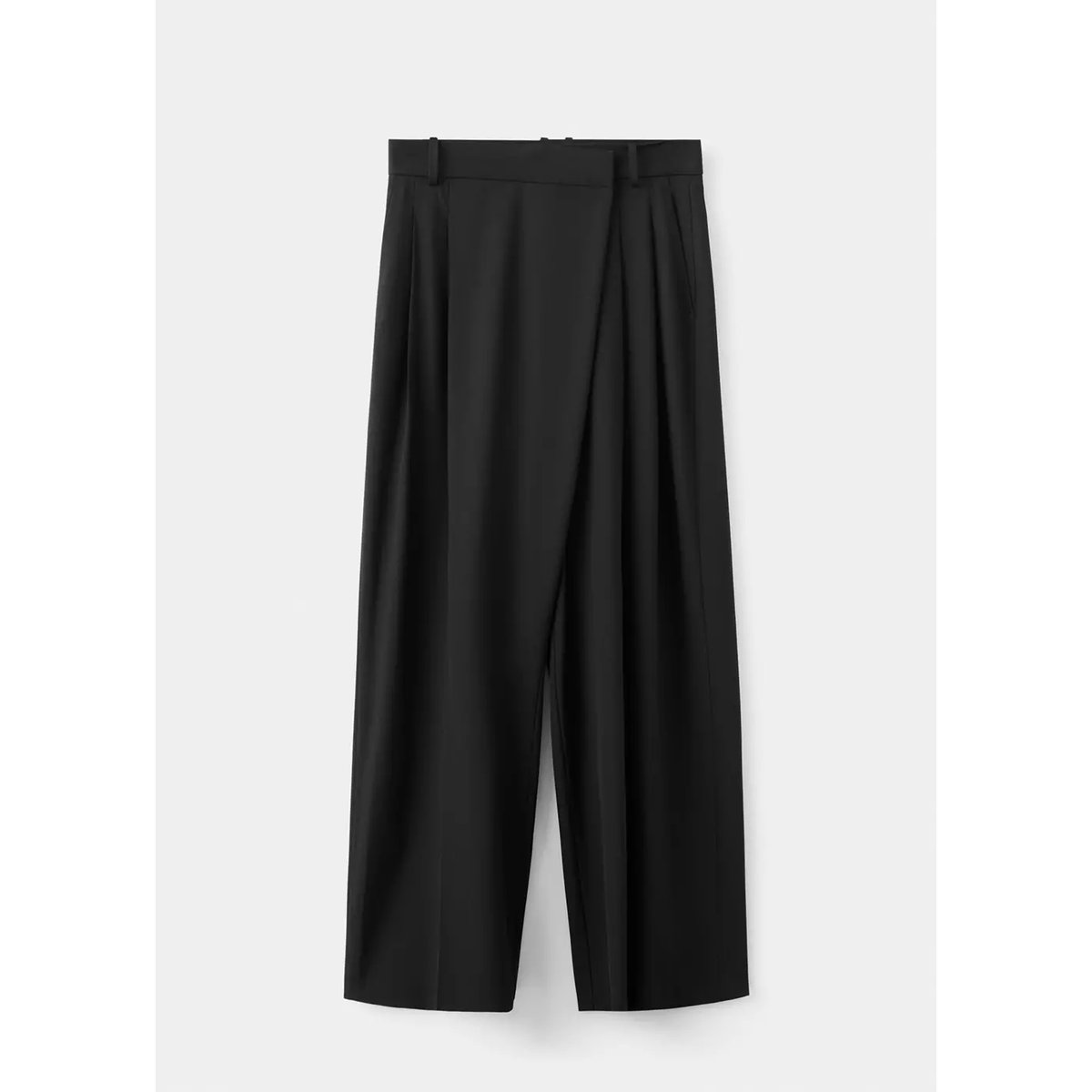 Pantalon croisé asymétrique noir, MANGO