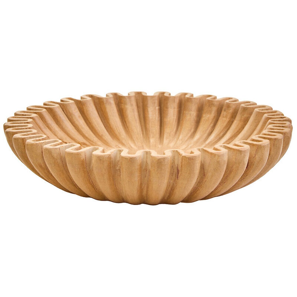 Small Decorative Fluted Marble Bowl in Ochre yellow, FIFTY FIVE SOUTH