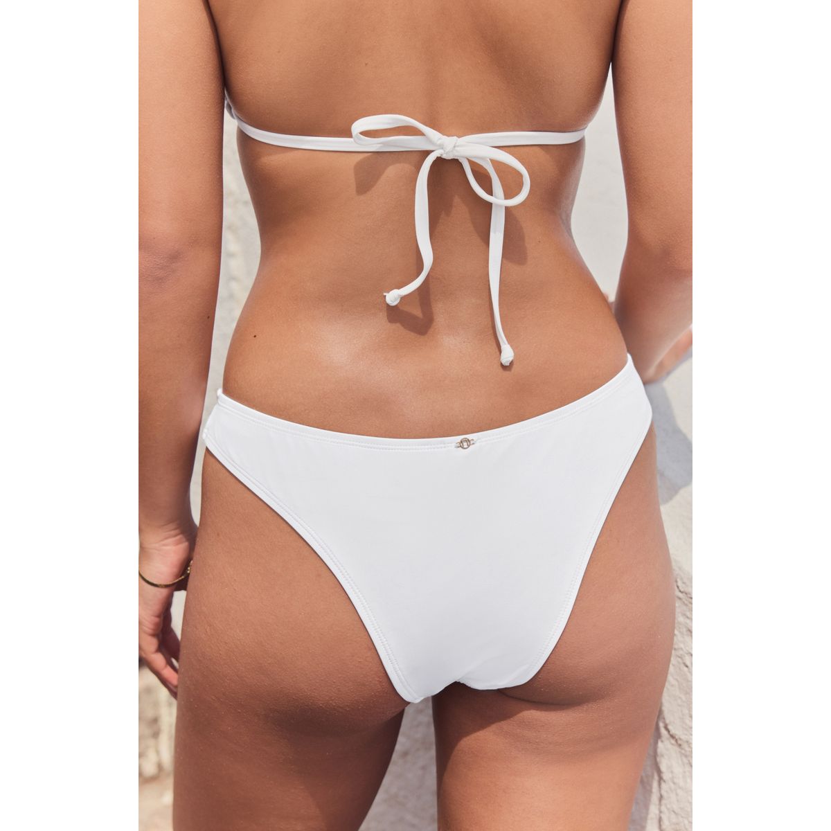 Bas de bikini brésilien échancré blanc froncé blanc, NEXT