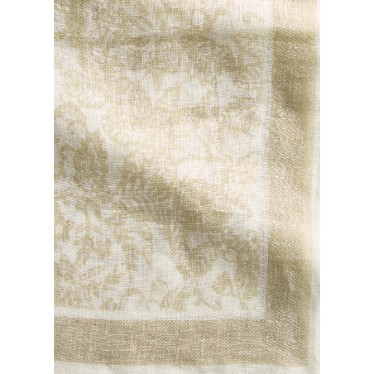 Foulard en lin avec un bord à franges doux beige, MARC O'POLO