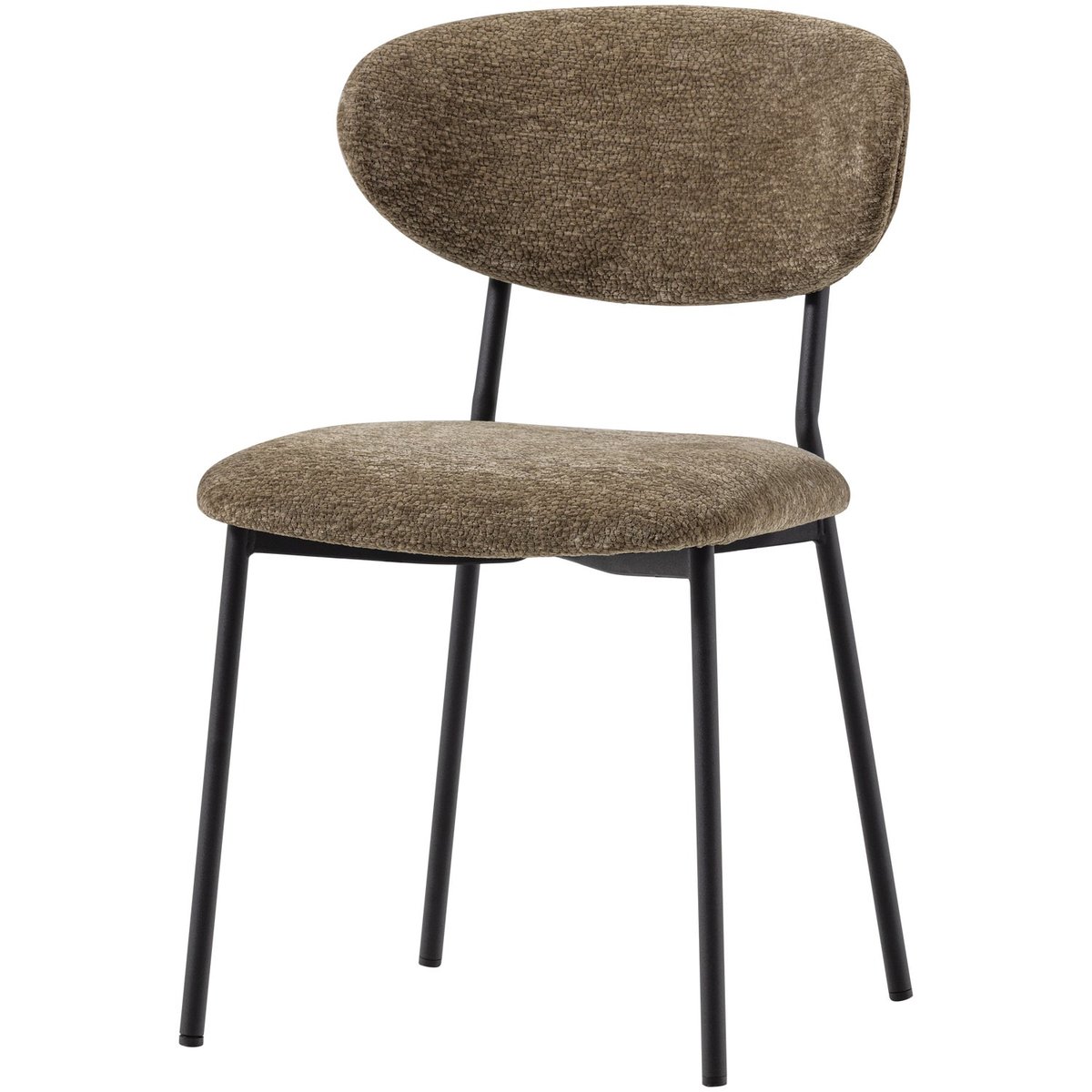 Lot de 2 fauteuils de table en chenille KJELD vert, WOOOD