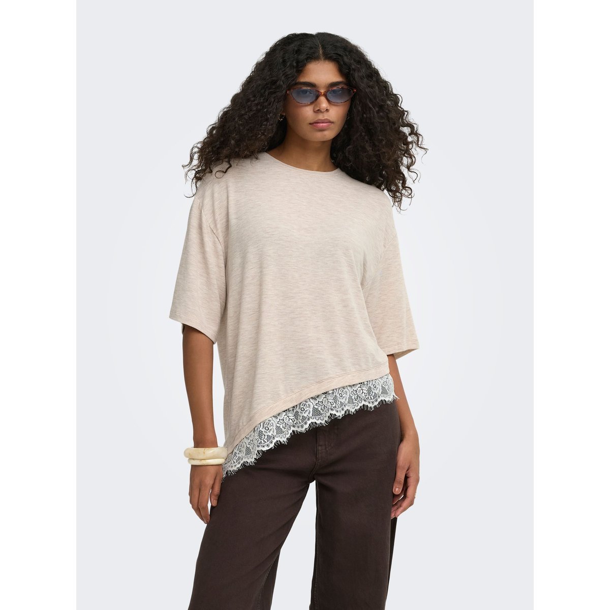 T-Shirt oatmeal, ONLY