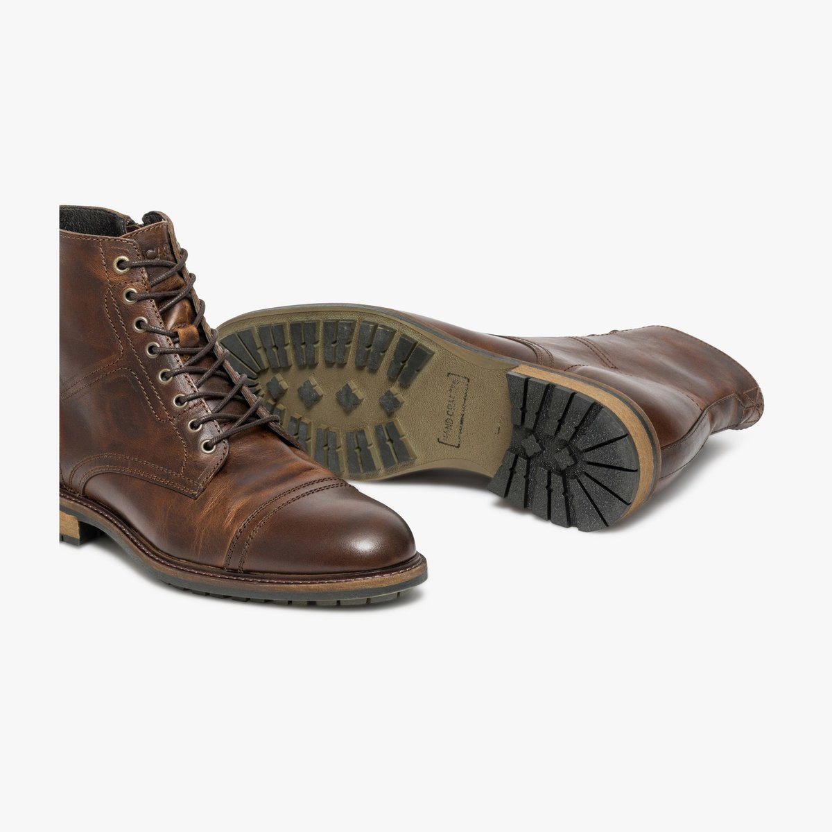 Boots À Talon en cuir WISTER cognac cognac vintage, BOCAGE