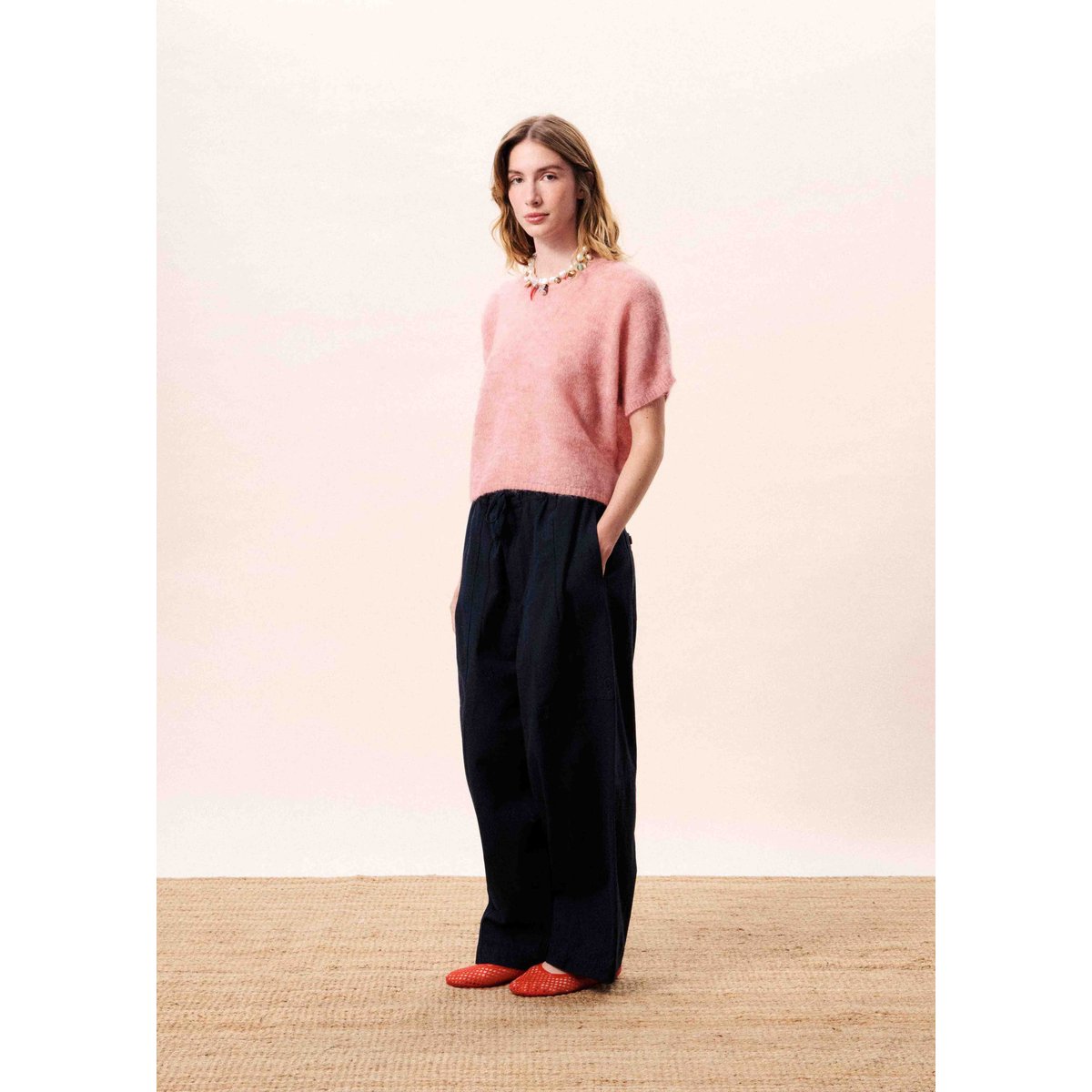 Pull en mohair GOCTA rose pale, FRNCH