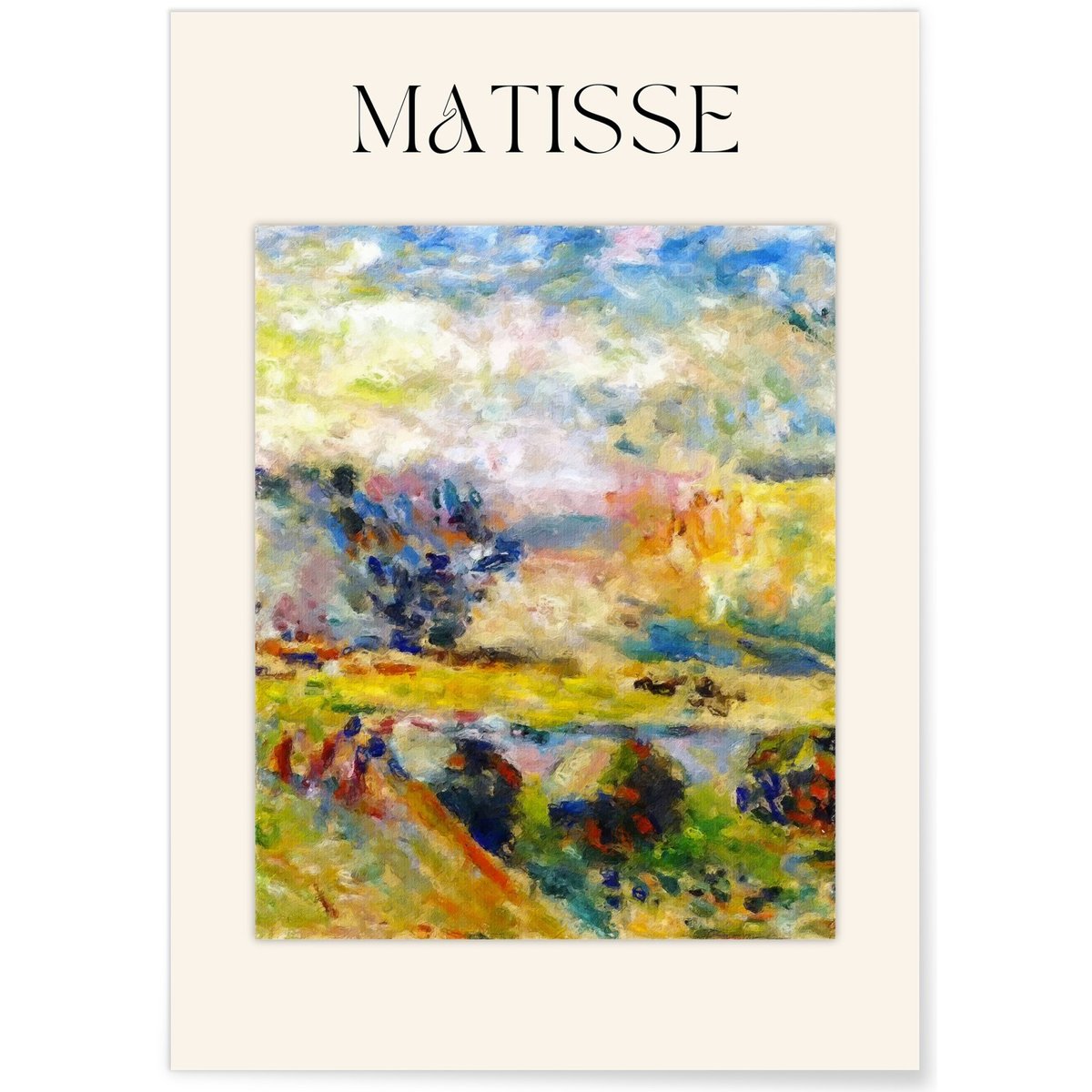 Affiche Matisse - Paysage Coloré blanc, L'AFFICHERIE