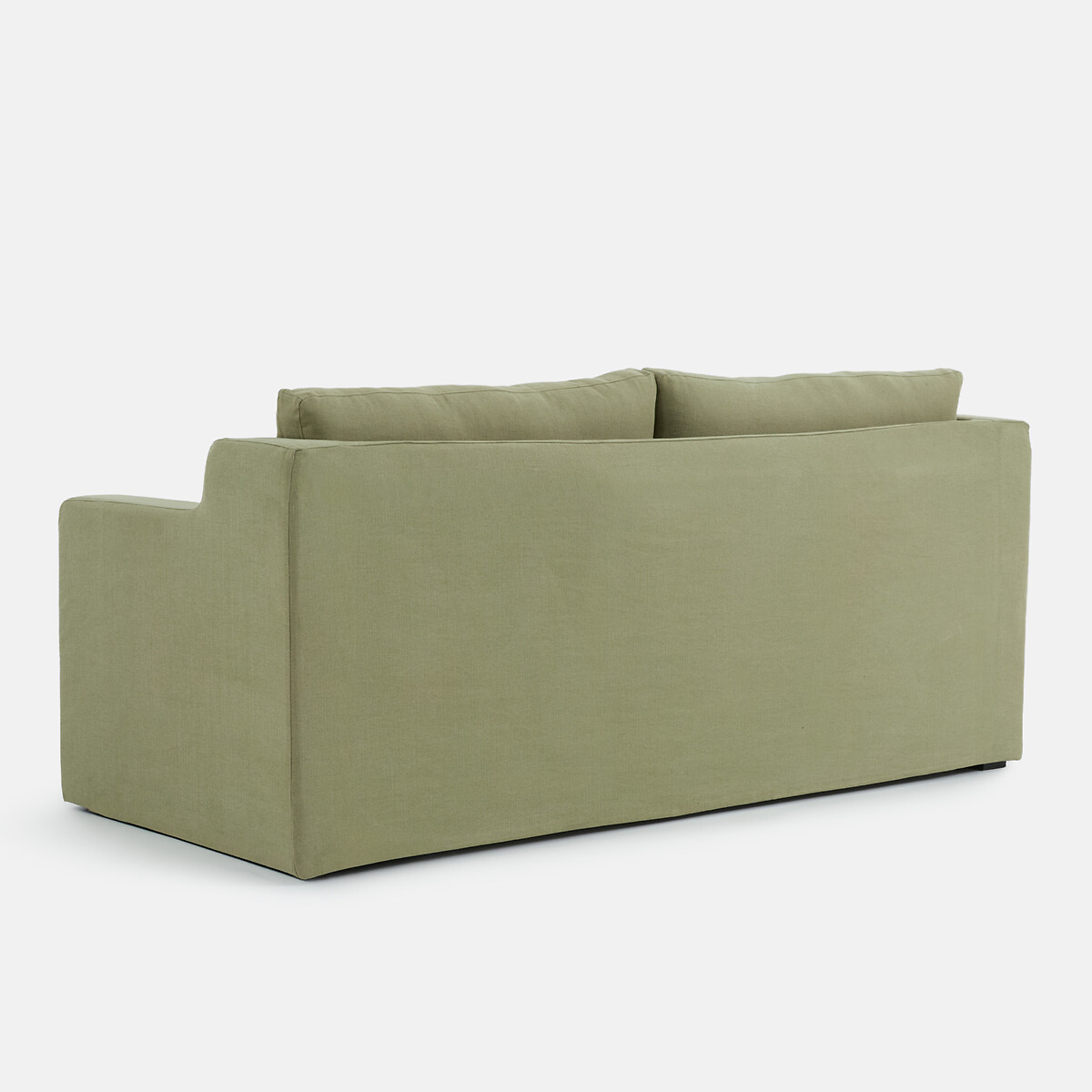 Canapé droit déhoussable, 2, 3 ou 4 places, en coton et lin, LINETTO vert clair, LA REDOUTE INTERIEURS