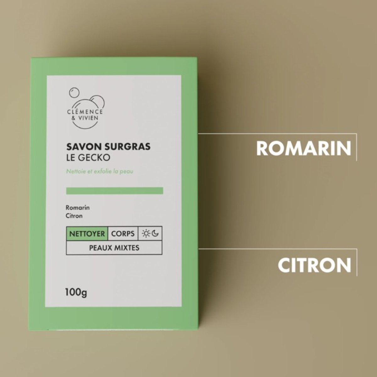 Savon, saponification à froid  Le Gecko couleur unique, CLEMENCE ET VIVIEN
