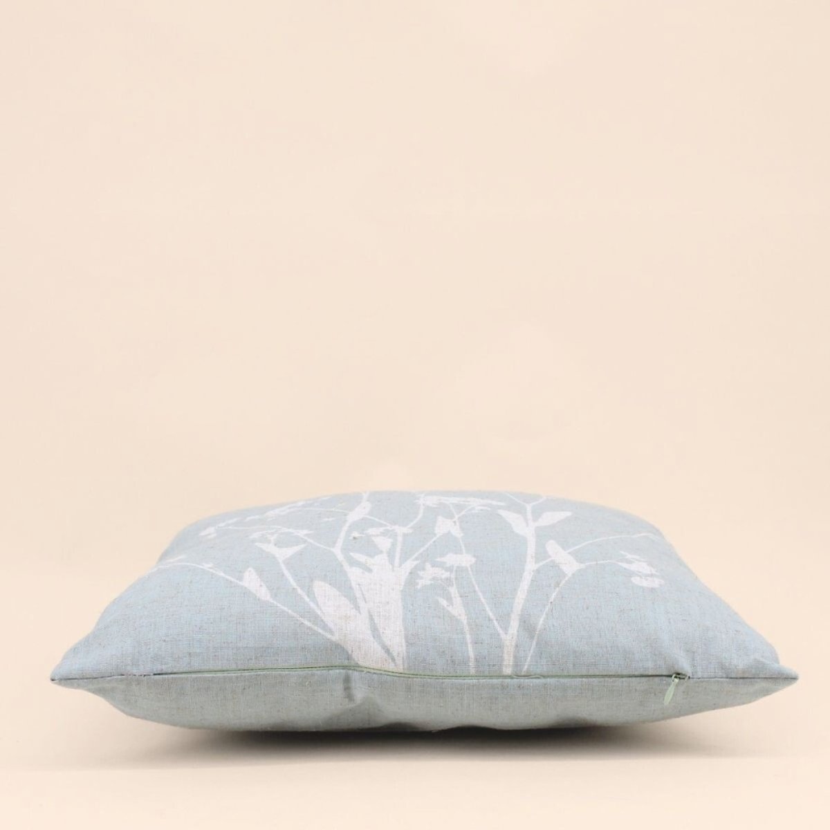 Coussin avec lin imprimé nature 40x40cm vert, ORNAMI