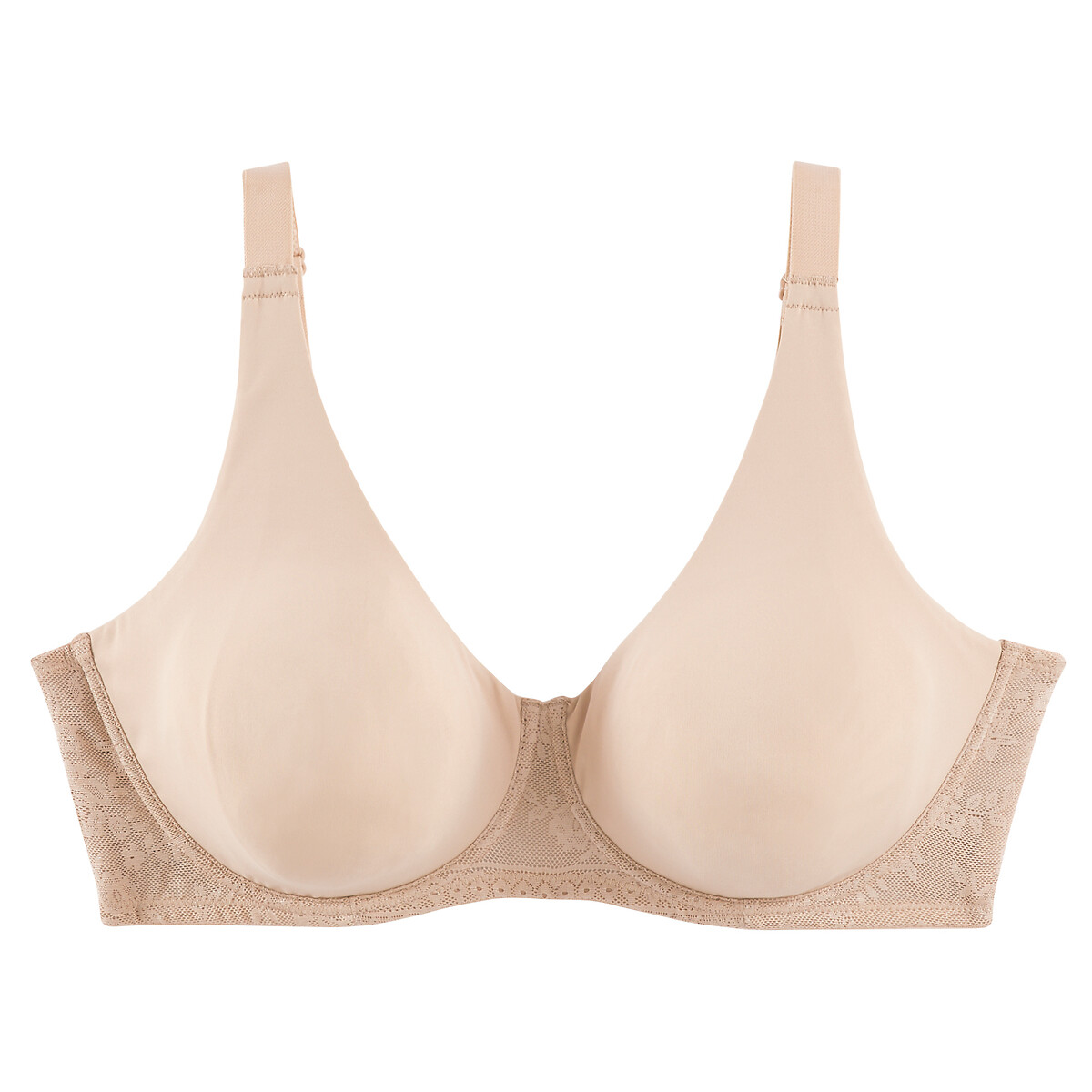 Reggiseno minimizer microfibra e pizzo nude, LA REDOUTE COLLECTIONS PLUS