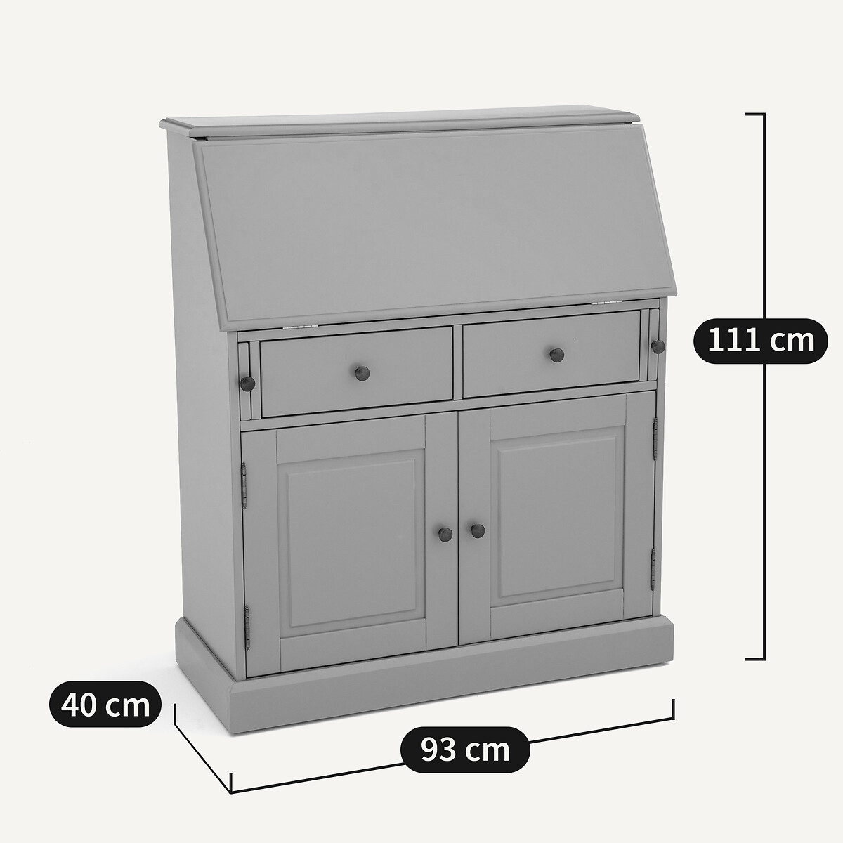 Bureau secrétaire Betta gris anthracite, LA REDOUTE INTERIEURS