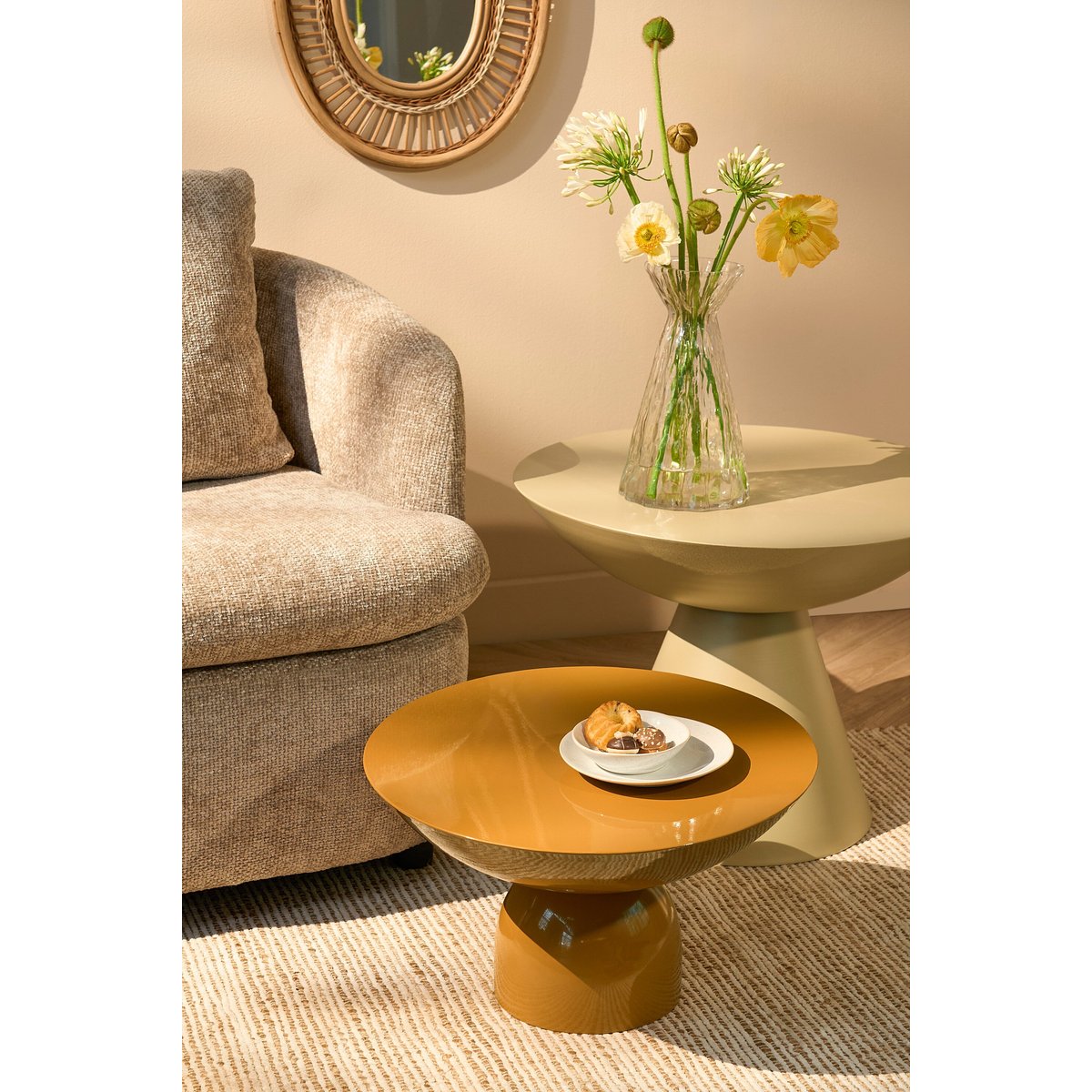 Table d'appoint H28 cm CELISE brun, MICA DECORATIONS