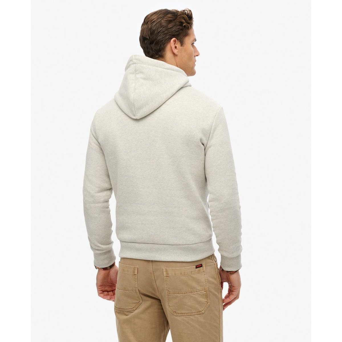 Sweat à capuche Vintage Travel gris glacier chiné, SUPERDRY