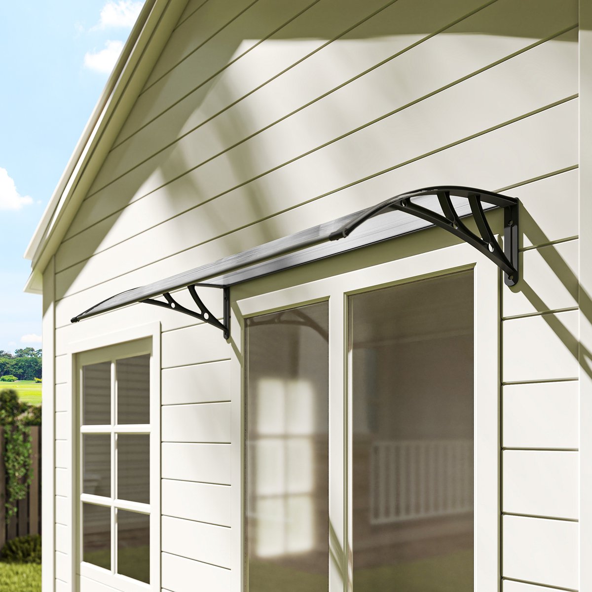 Auvent de porte Polycarbonate Transparent transparent, OUTSUNNY