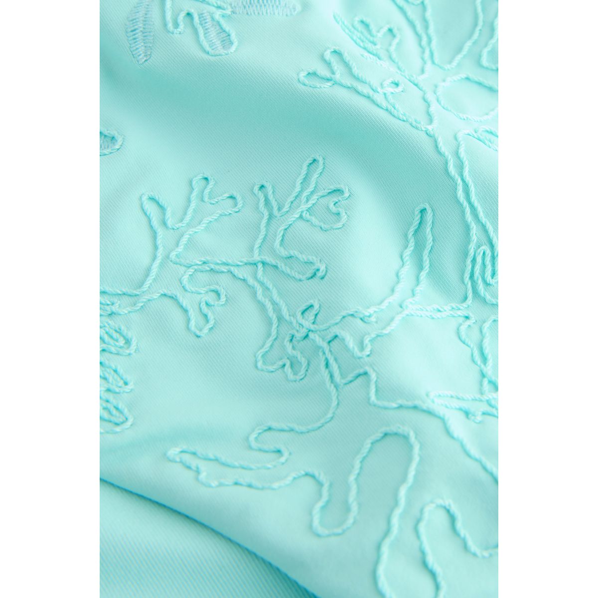 Bas de bikini échancré à taille haute vert menthe brodé, NEXT
