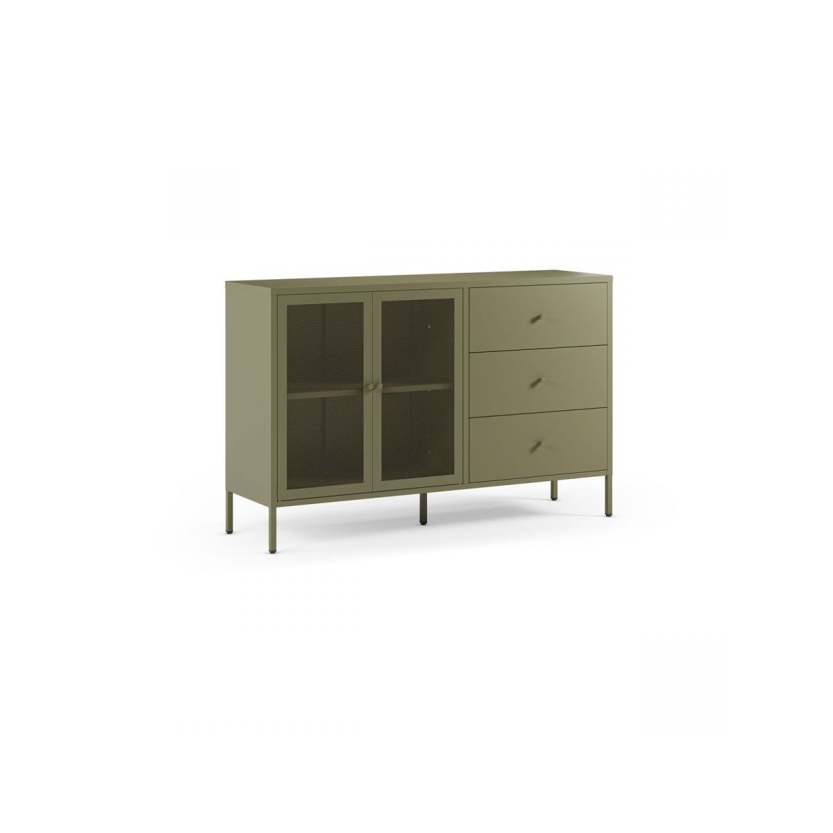 Buffet en métal portes 140 cm, CLARA vert, BOBOCHIC