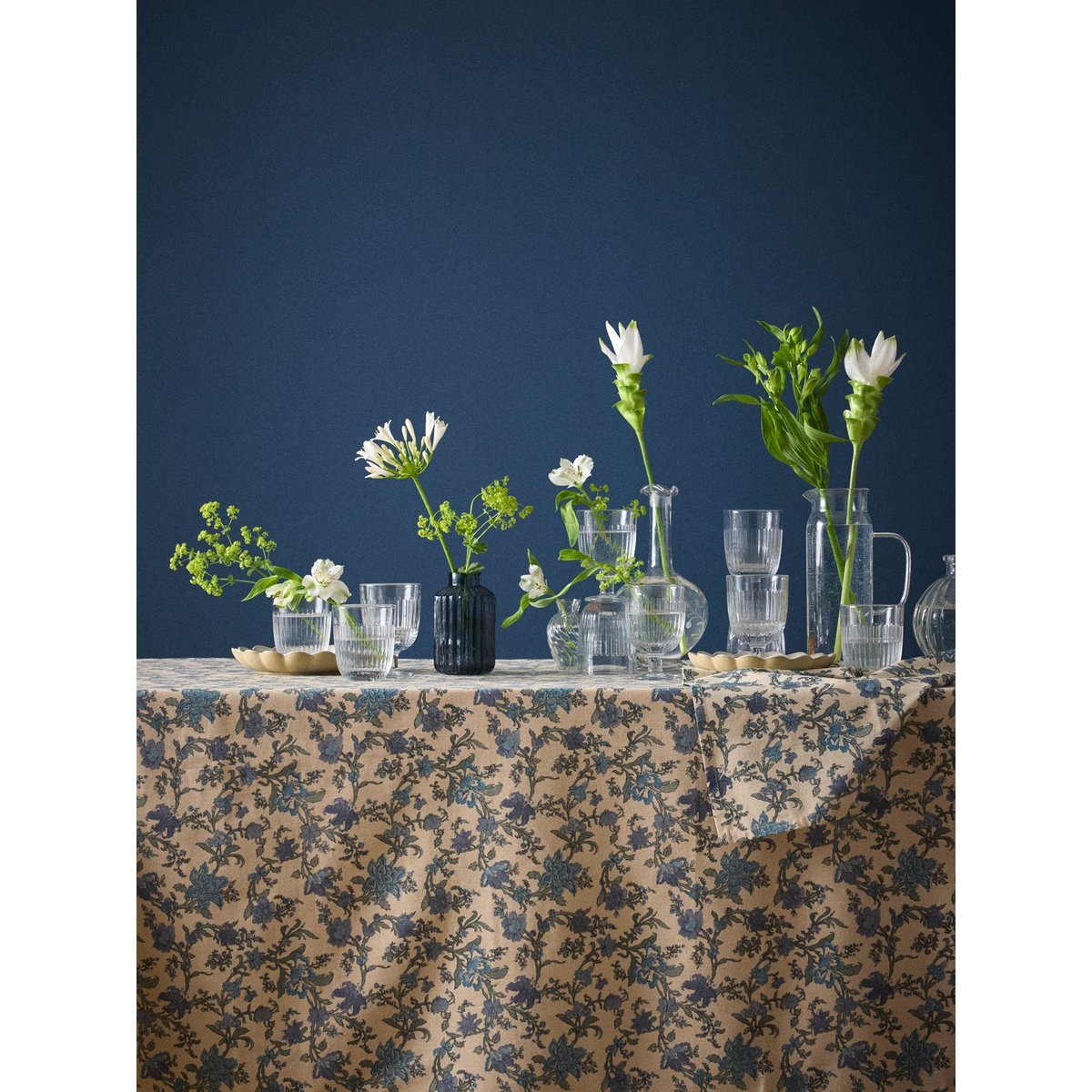 Nappe AURORE en coton tramé bleu ombre, CYRILLUS
