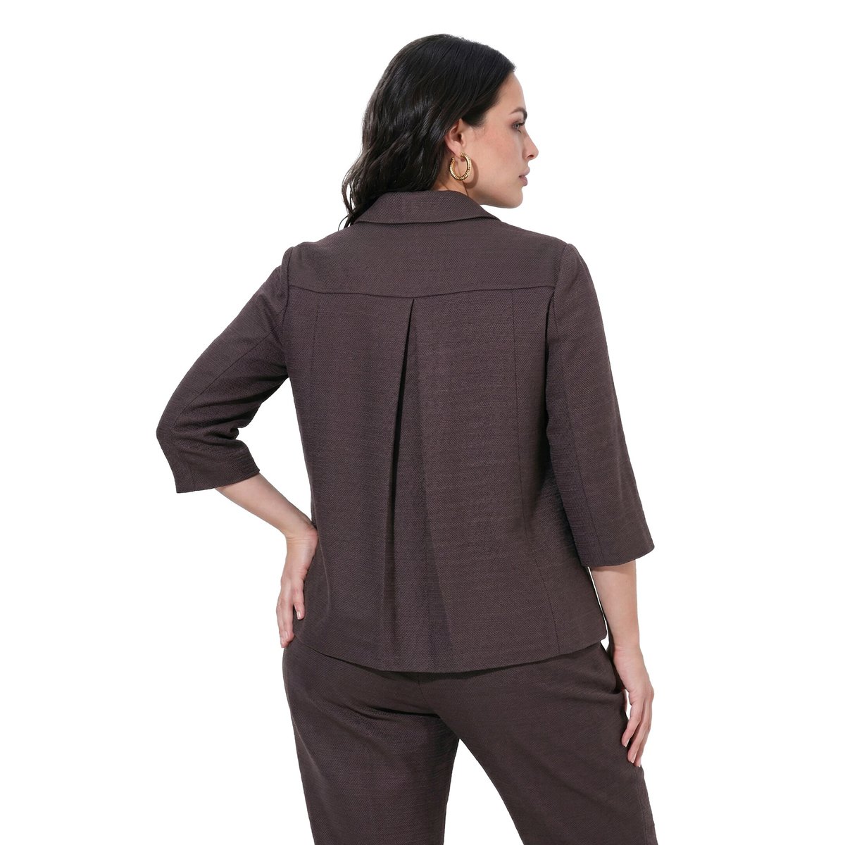 Veste coupe évasée acajou, ULLA POPKEN
