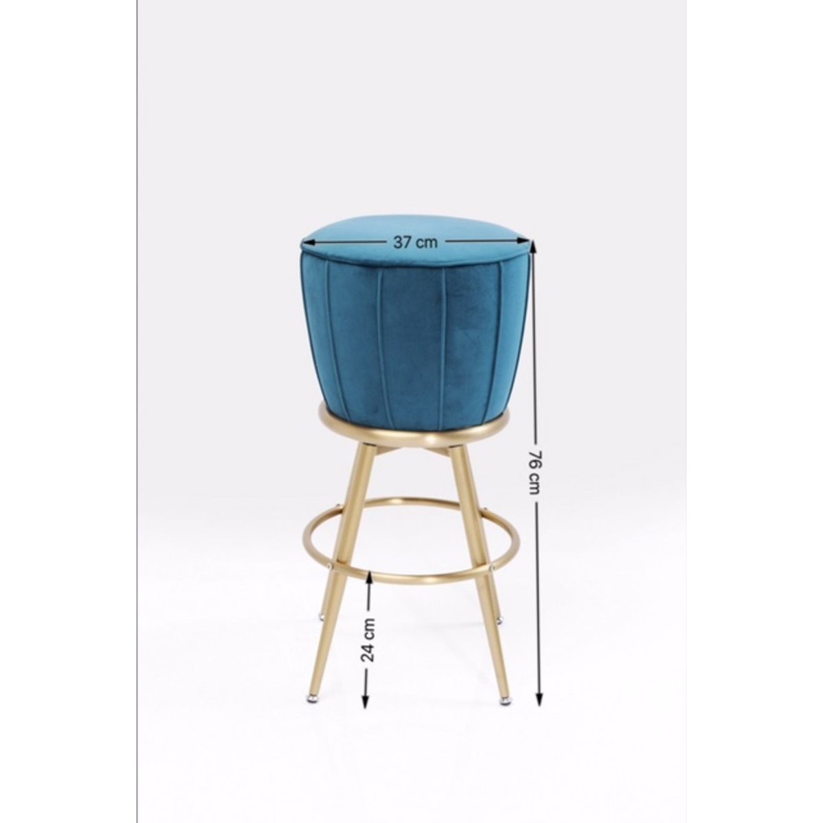 Tabouret de bar en velours, AFTER WORK bleu, KARE DESIGN