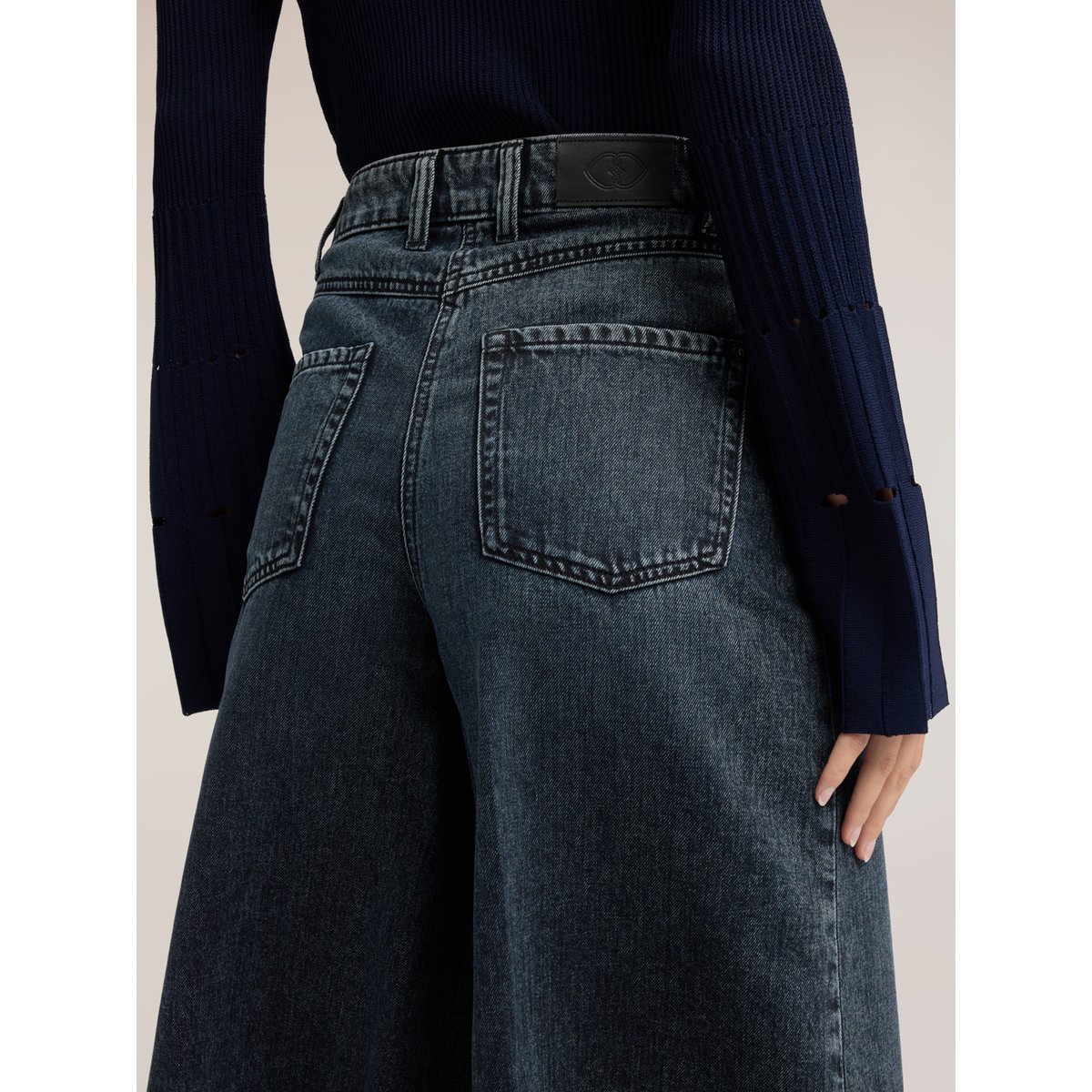 Jean culotte bleu délavé bleu, MOTIVI