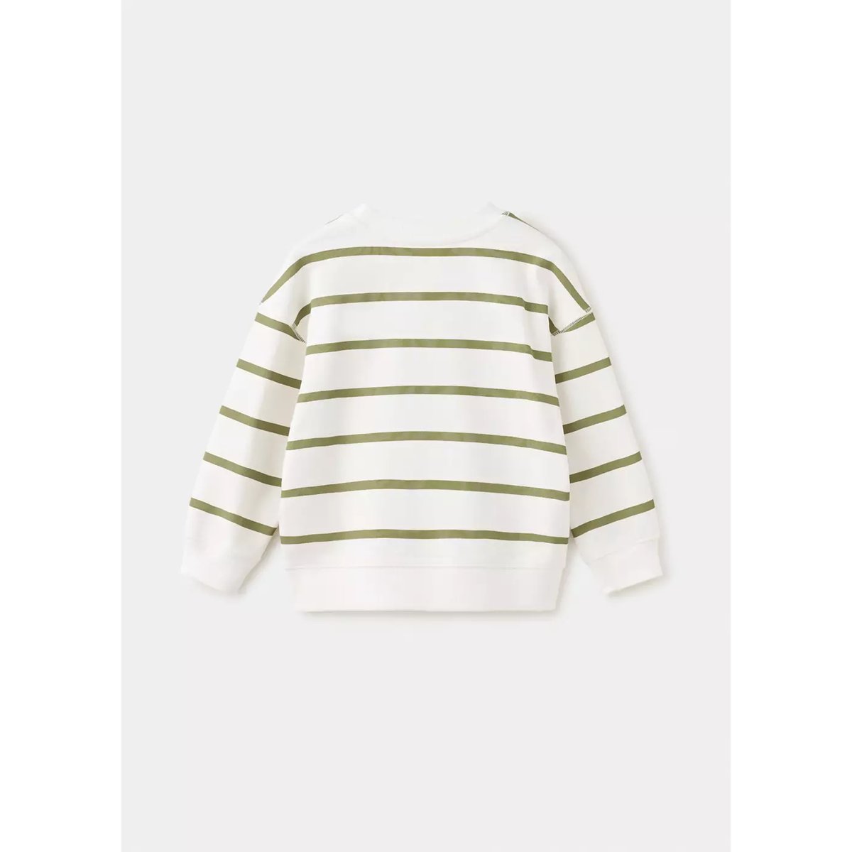 Sweat-shirt coton rayures kaki, MANGO BABY