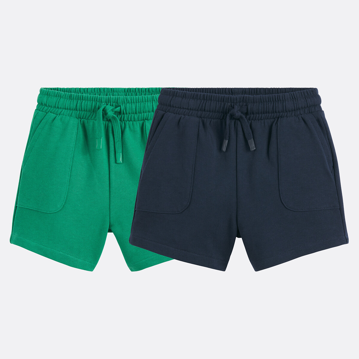 Lote de 2 shorts verde + azul marino, LA REDOUTE COLLECTIONS