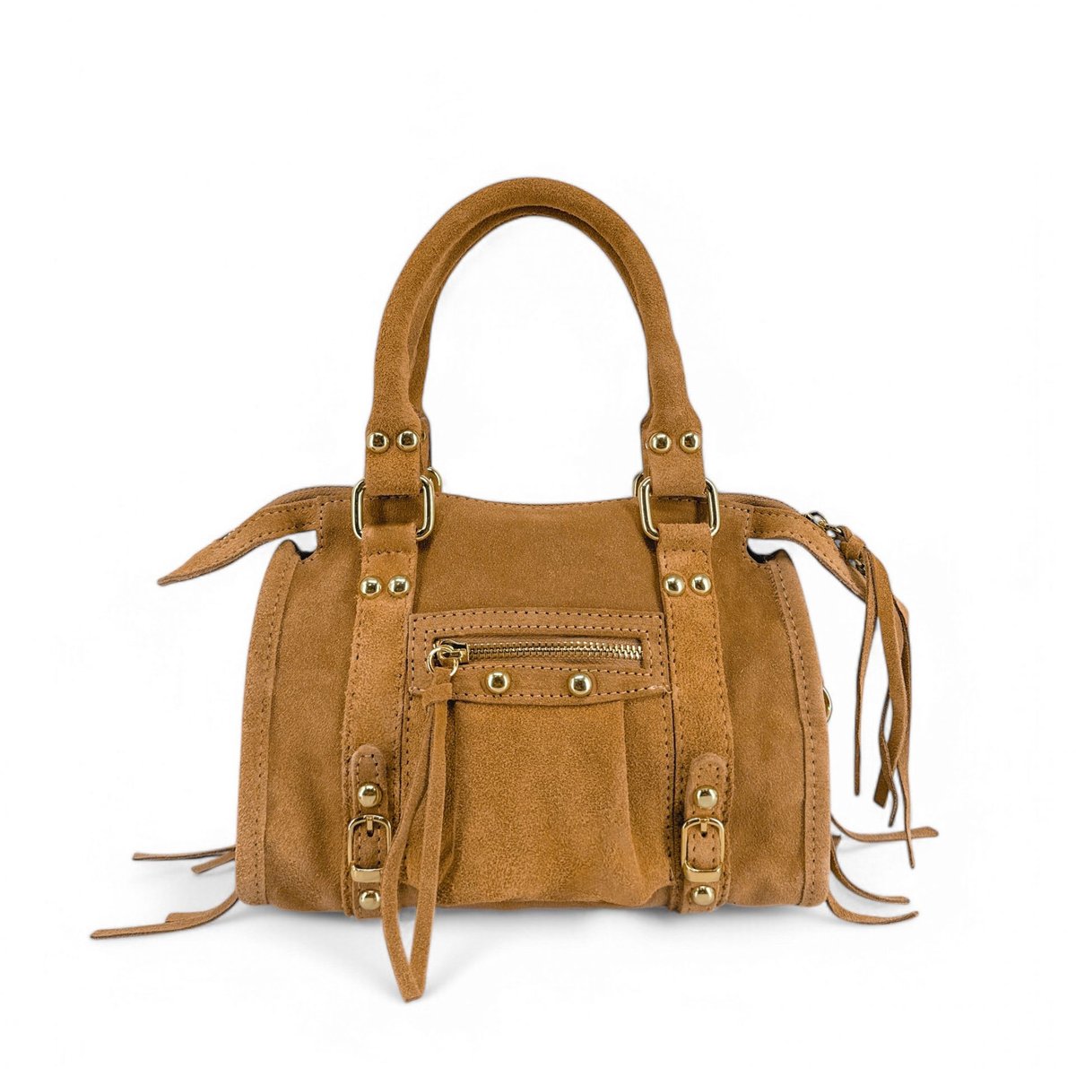 Mini-sac en croûte de cuir STORM SUEDE NANO camel, OH MY BAG