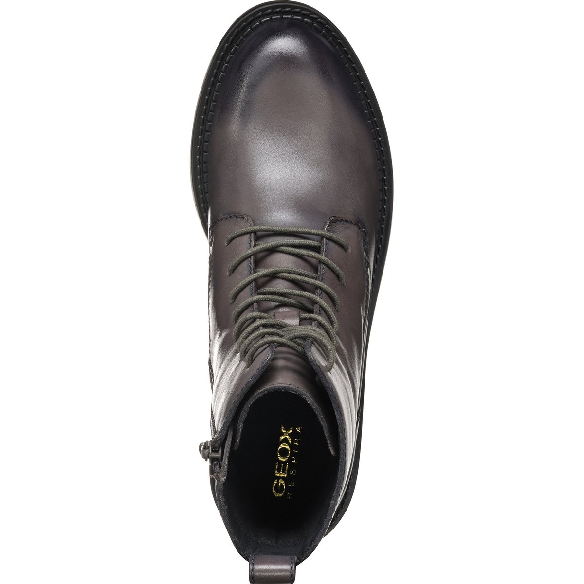 Bottines lacées en cuir, SERILDA taupe, GEOX