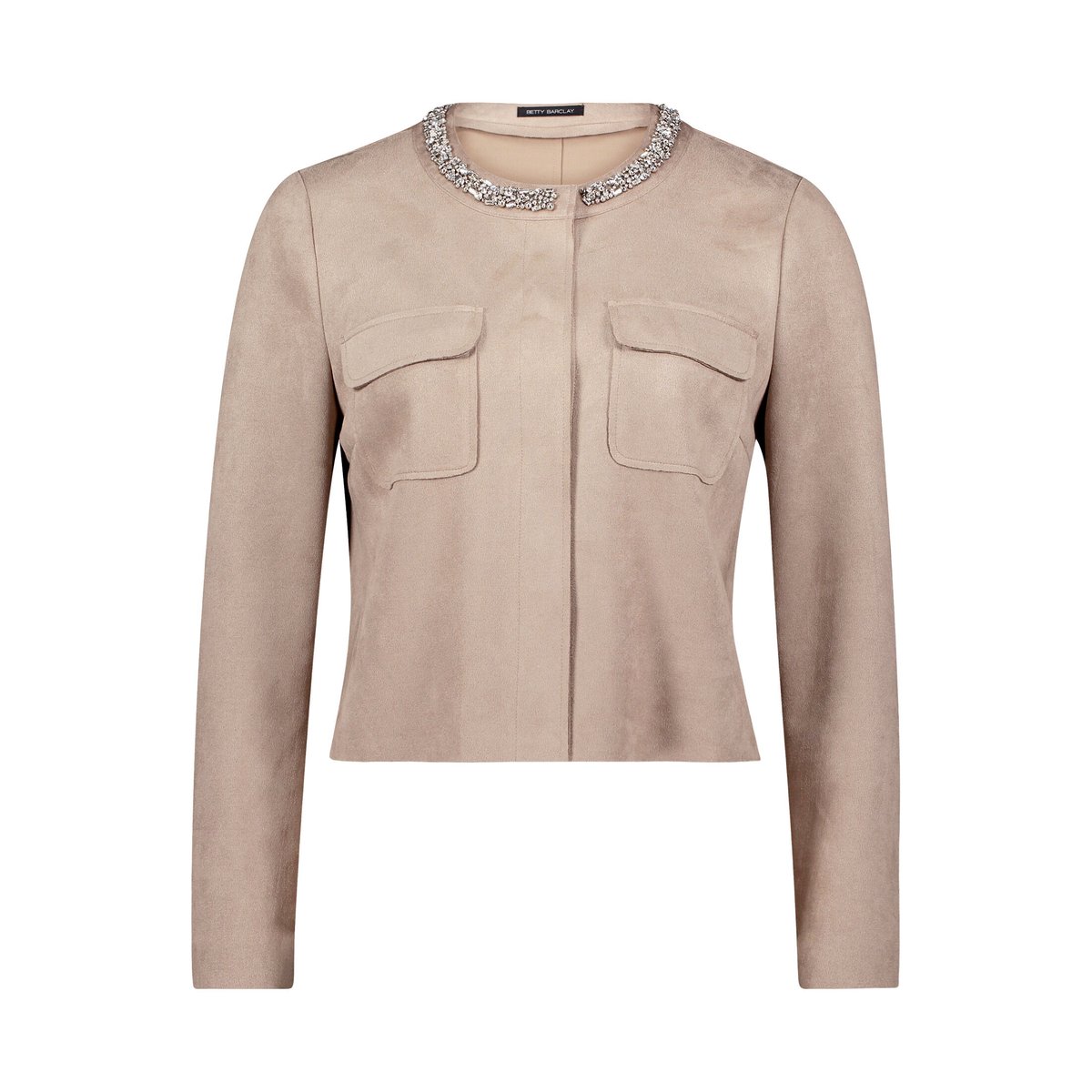 Veste blazer à poches plaquées taupe, BETTY BARCLAY