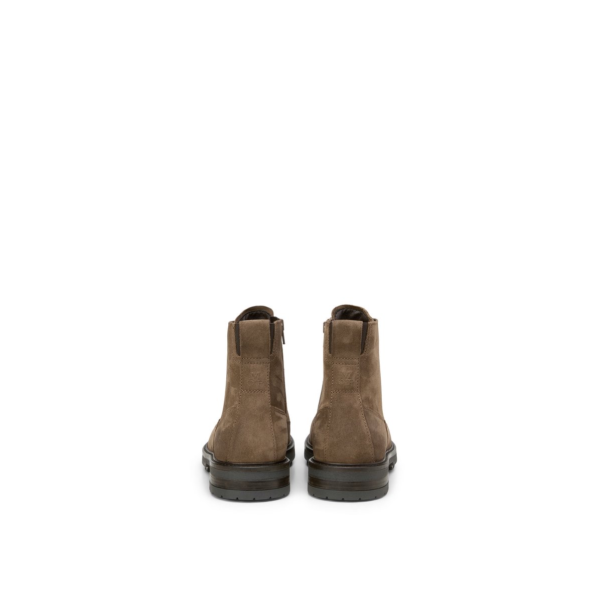 Bottes à lacets en cuir de vachette velours doux marron clair, MARC O'POLO