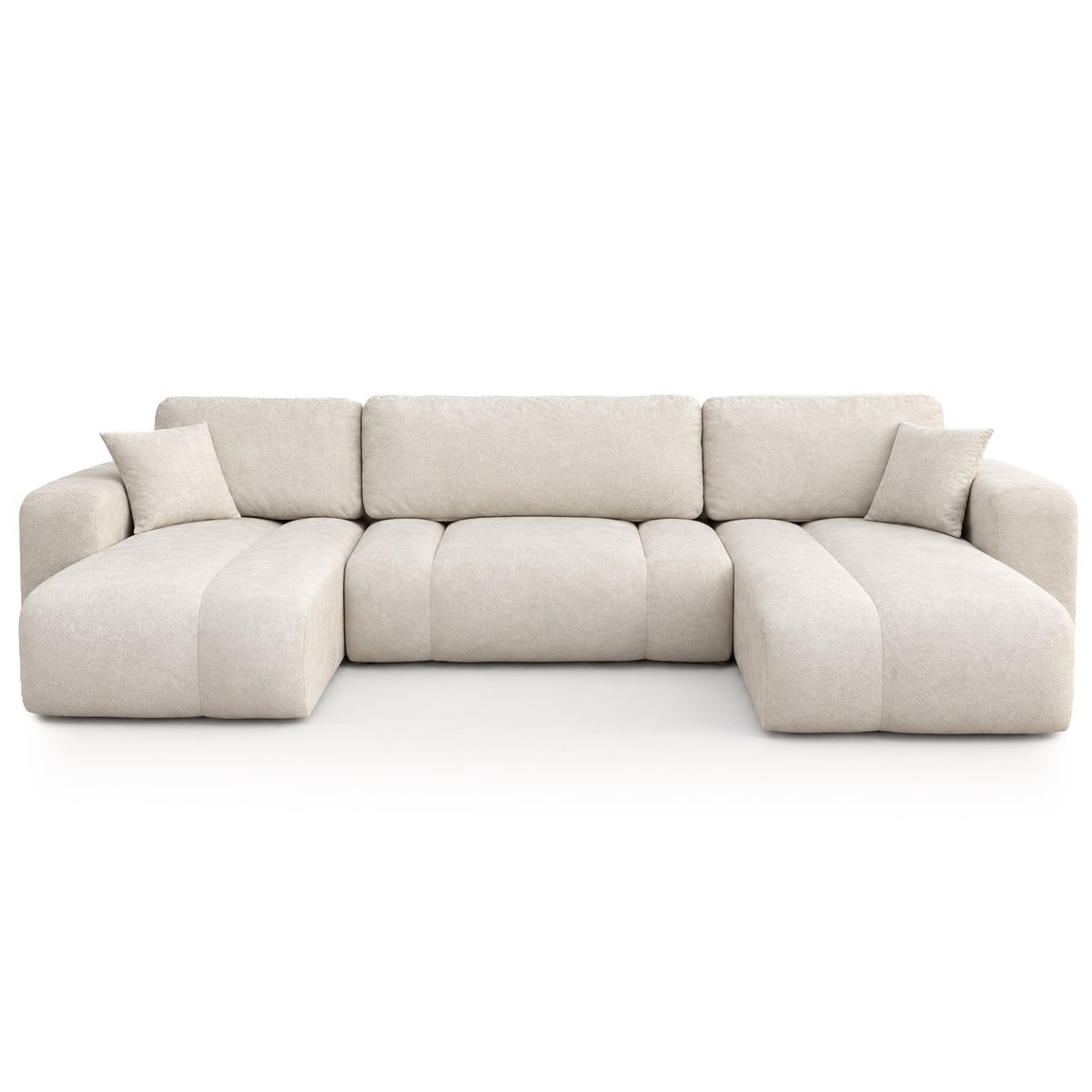 Canapé panoramique en U 7 places convertible avec, MANON beige, BEST MOBILIER