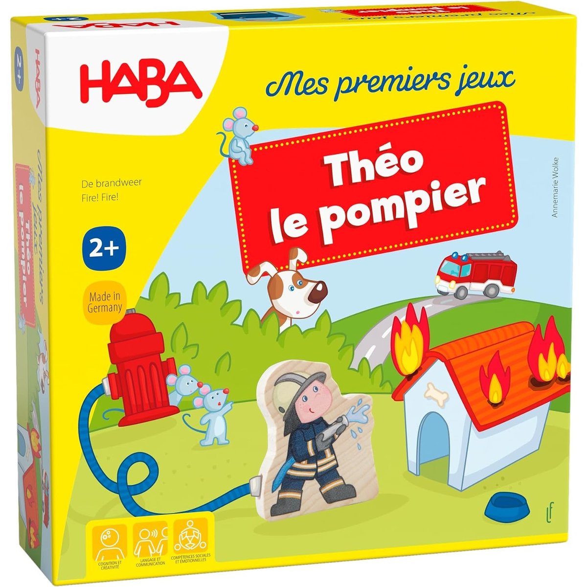 Mes premiers jeux Théo le pompier jaune, HABA