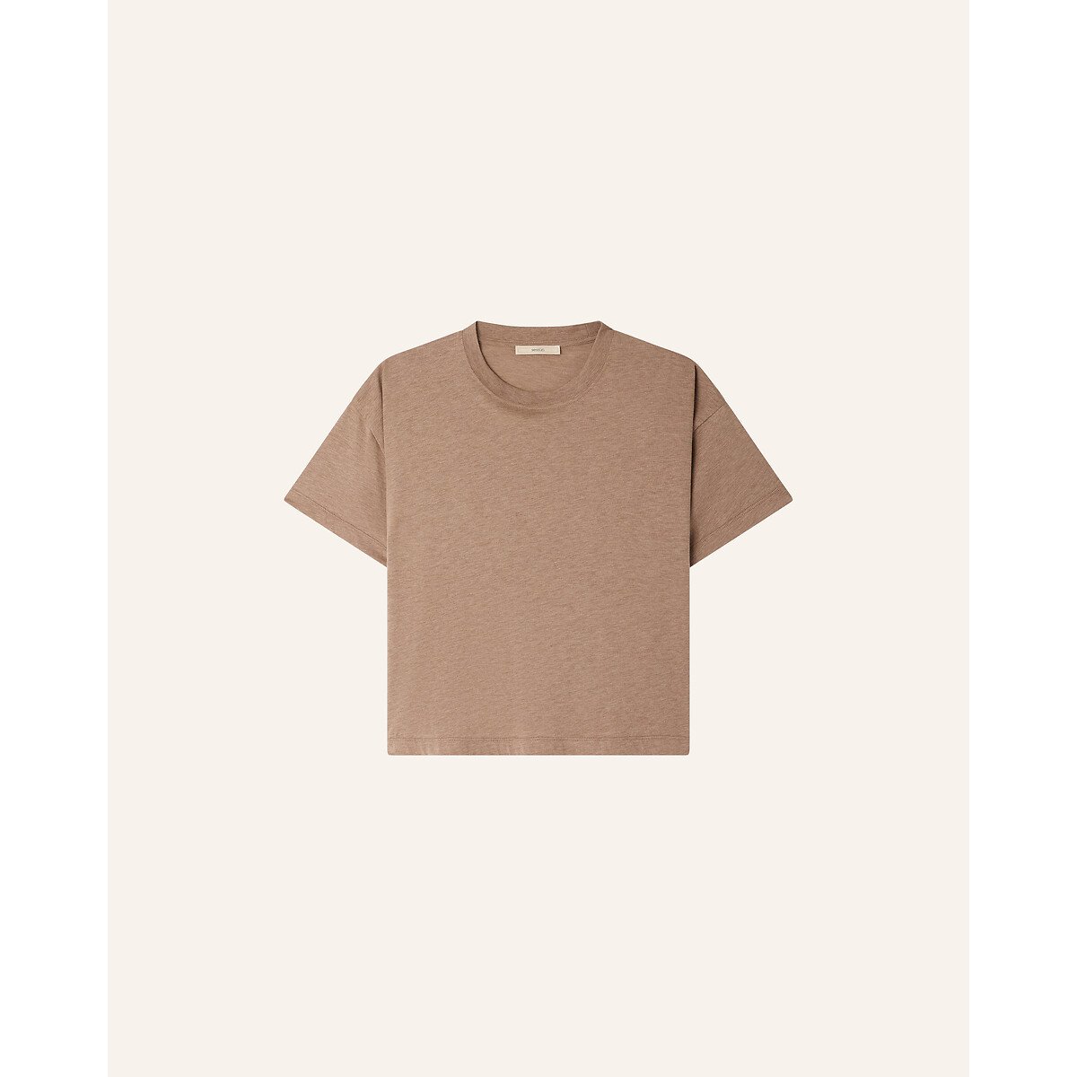 T-shirt manches courtes col rond TOO beige foncé, SESSUN