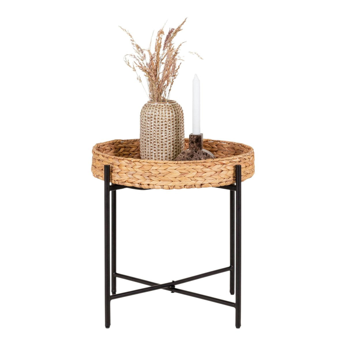 Table d’appoint canapé – plateau Jacynthe d'eau BRUGES bois naturel, PIER IMPORT