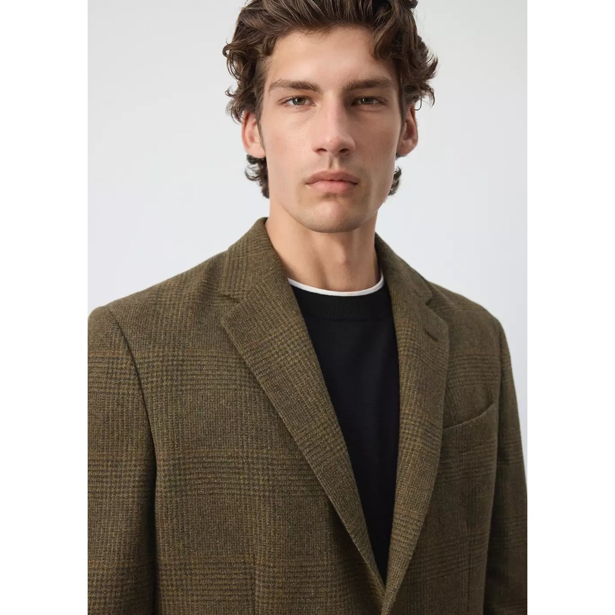 Veste laine mélangée regular-fit kaki, MANGO MAN