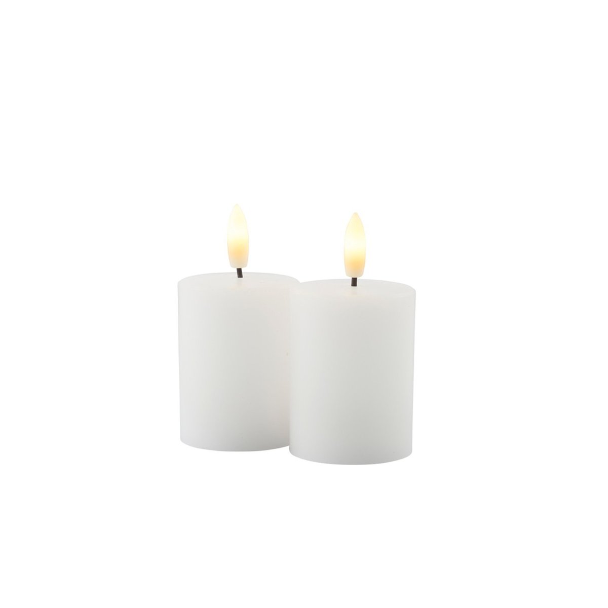Set de 2 Bougies LED Sille 5 x 6cm à Piles blanche, SIRIUS