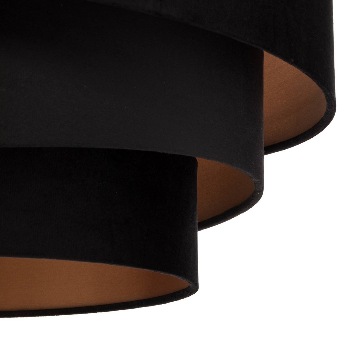 Plafonnier en textile moderne, Jusari noir, doré, LINDBY