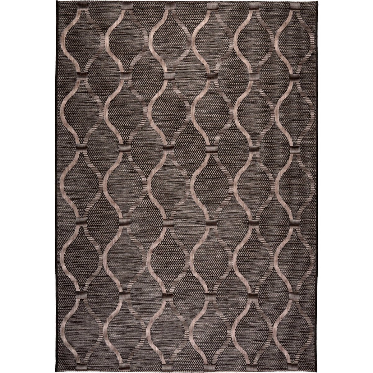 Tapis tissé plat à motif losange gris anthracite et gris perle, ARTE ESPINA
