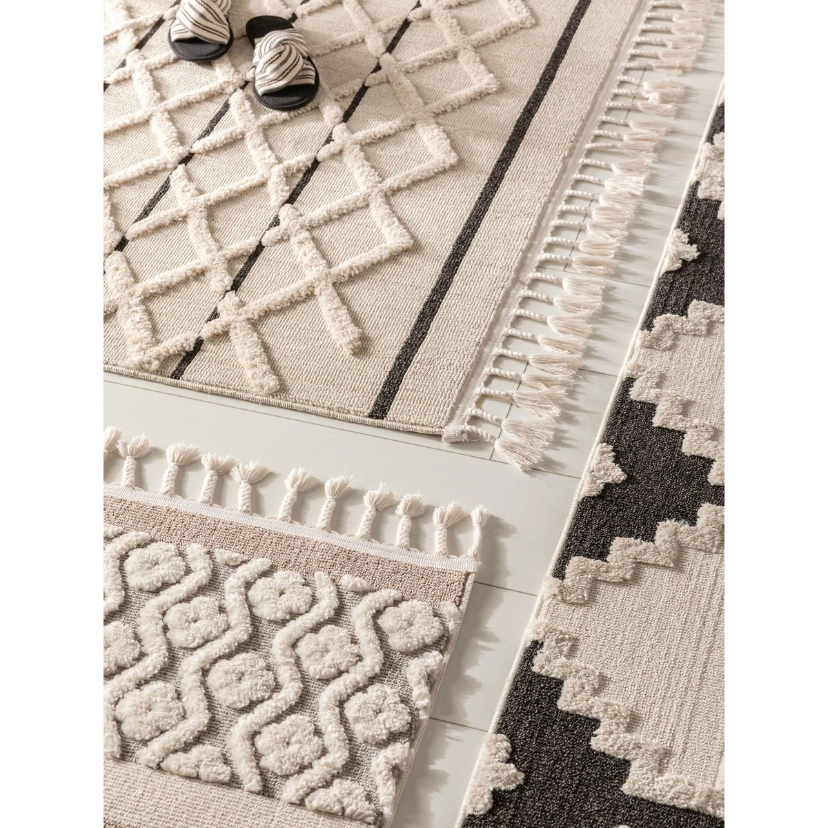 Tapis OYO crème/gris, BENUTA