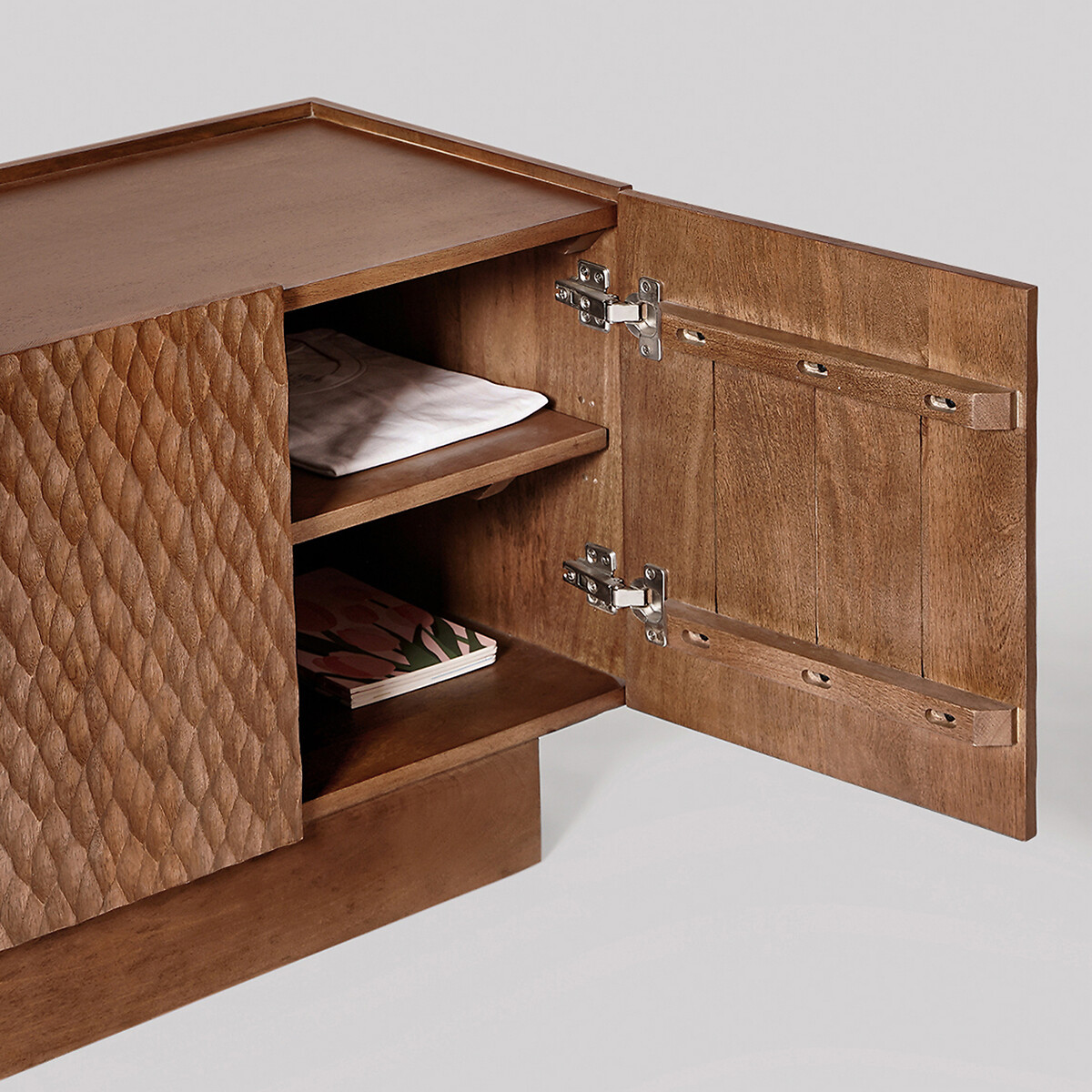 Sherwood Mango Wood 4 Door Media Unit dark brown, SWOON