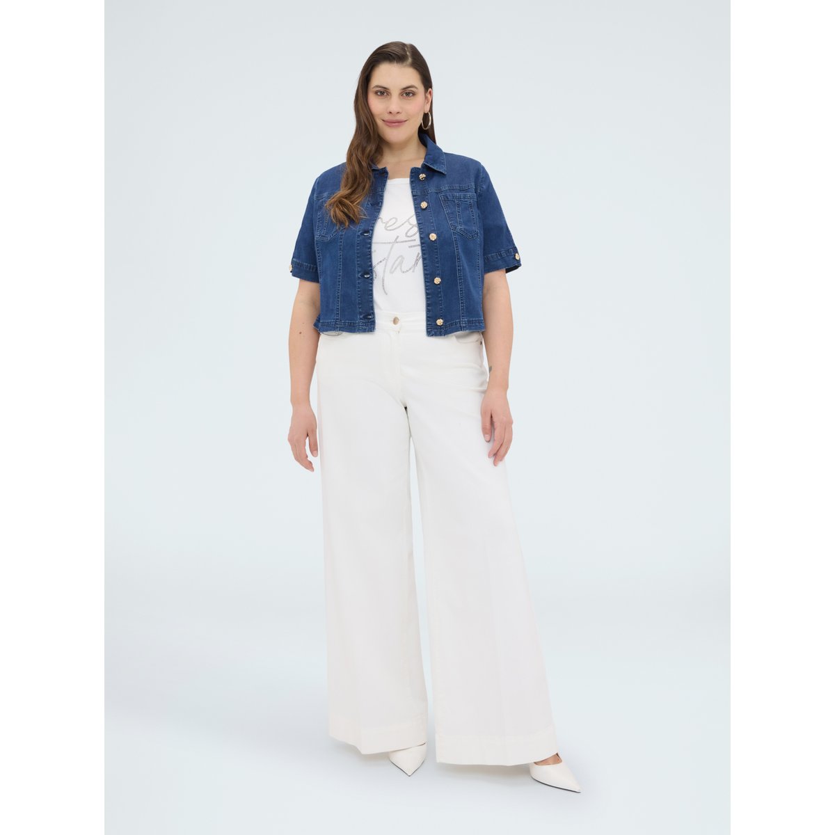 Veste manches courtes bleu, FIORELLA RUBINO