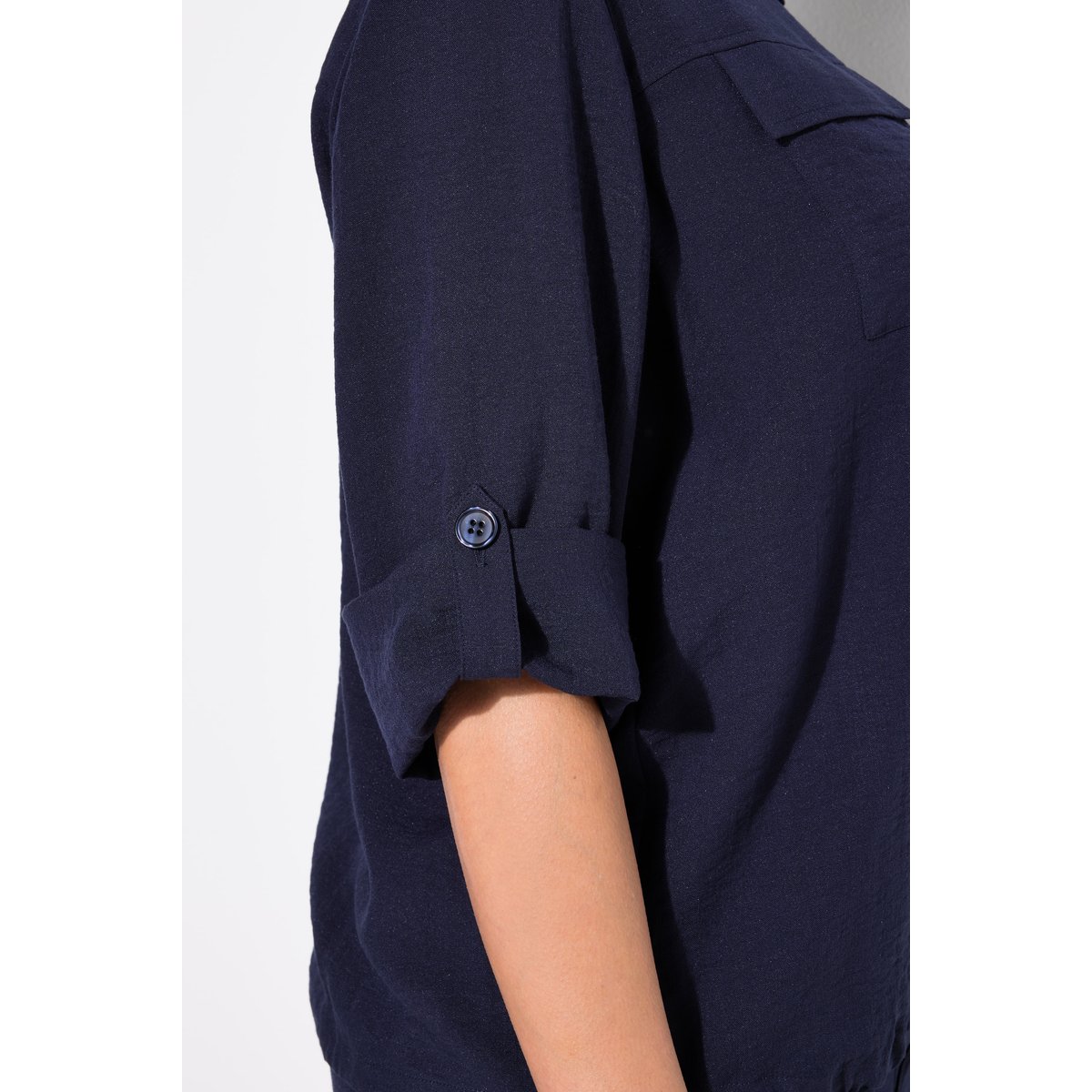 Veste à manches longues. Col chemise marine, ULLA POPKEN