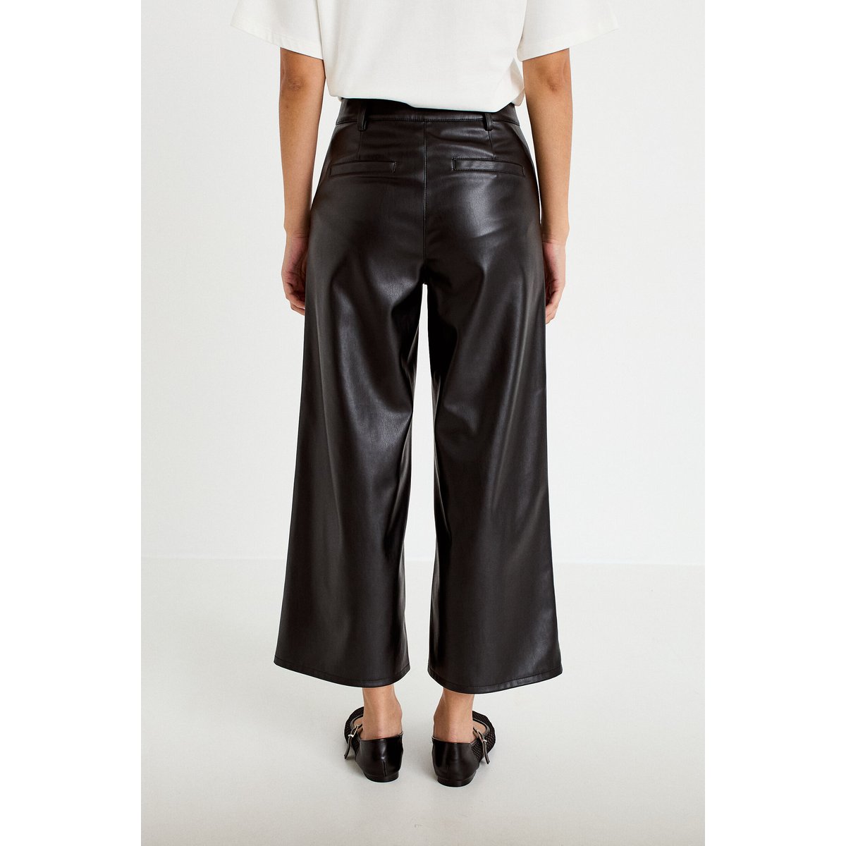 Pantalon bootcut 3/4 taille haute noir, CACHE CACHE