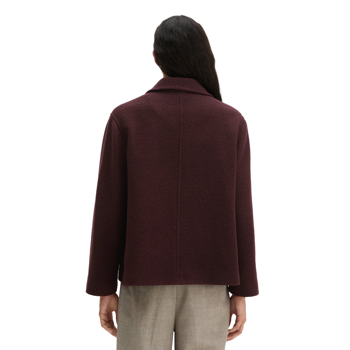 Veste caban coupe classique en laine bouillie italienne rouge, MARC O'POLO