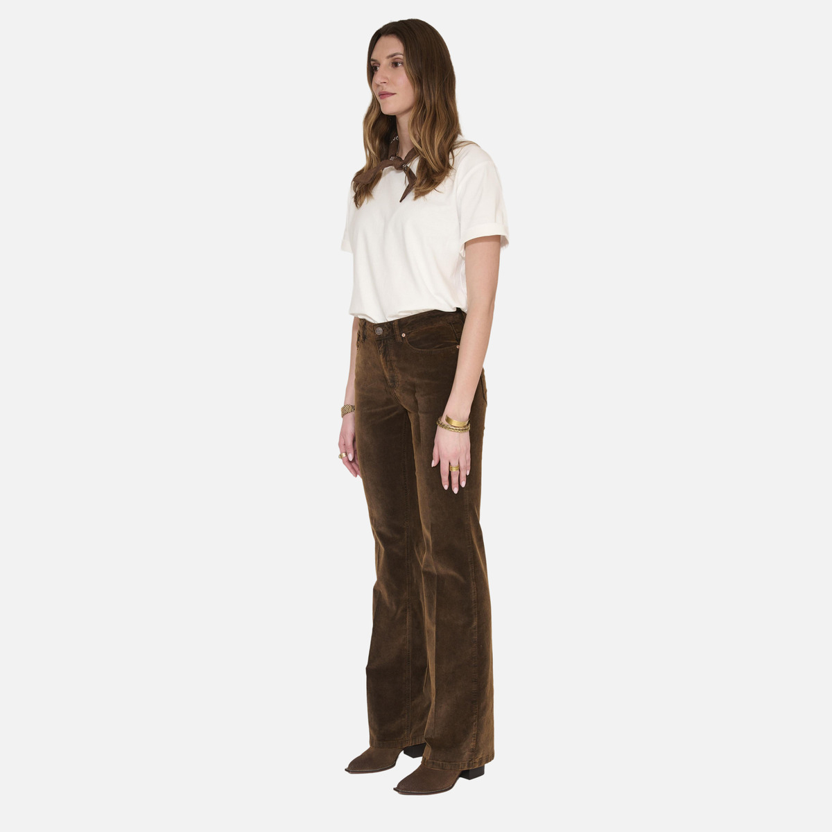 Pantalon THE HARLEY COTTON SUEDE mocha, MKT STUDIO