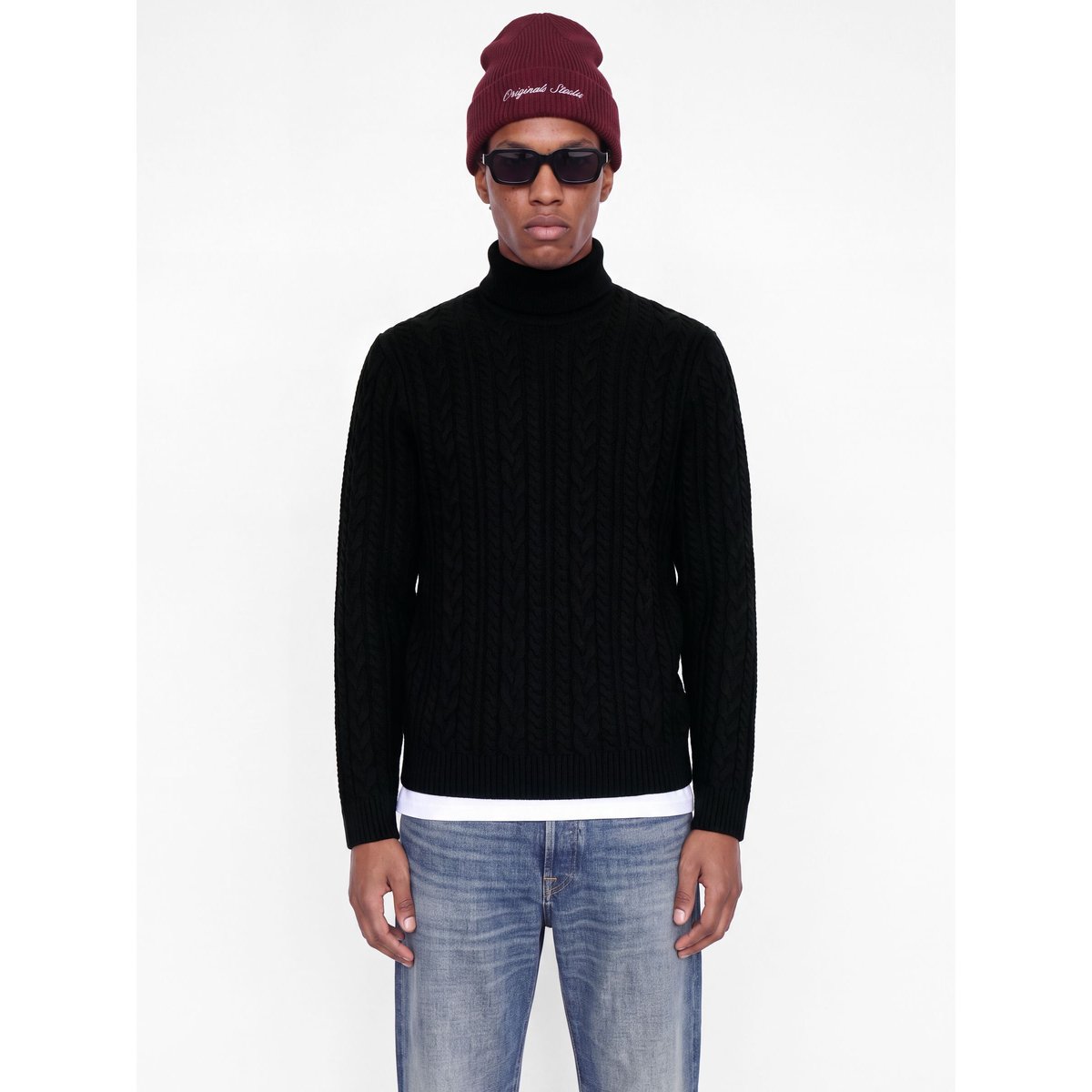 Pull En Maille black 1, JACK & JONES